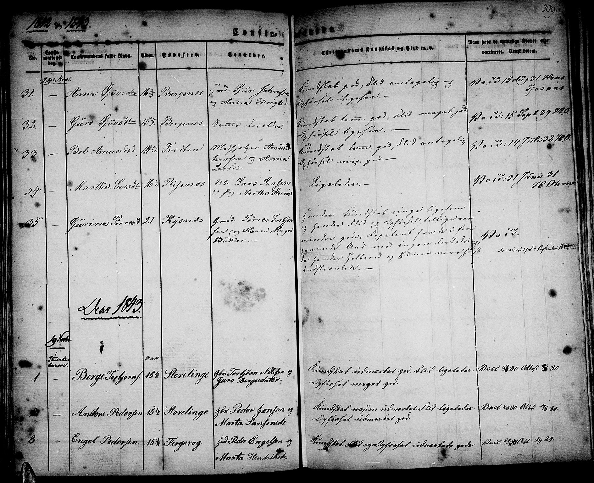 Strandebarm sokneprestembete, AV/SAB-A-78401/H/Haa: Parish register (official) no. A 6, 1826-1843, p. 209