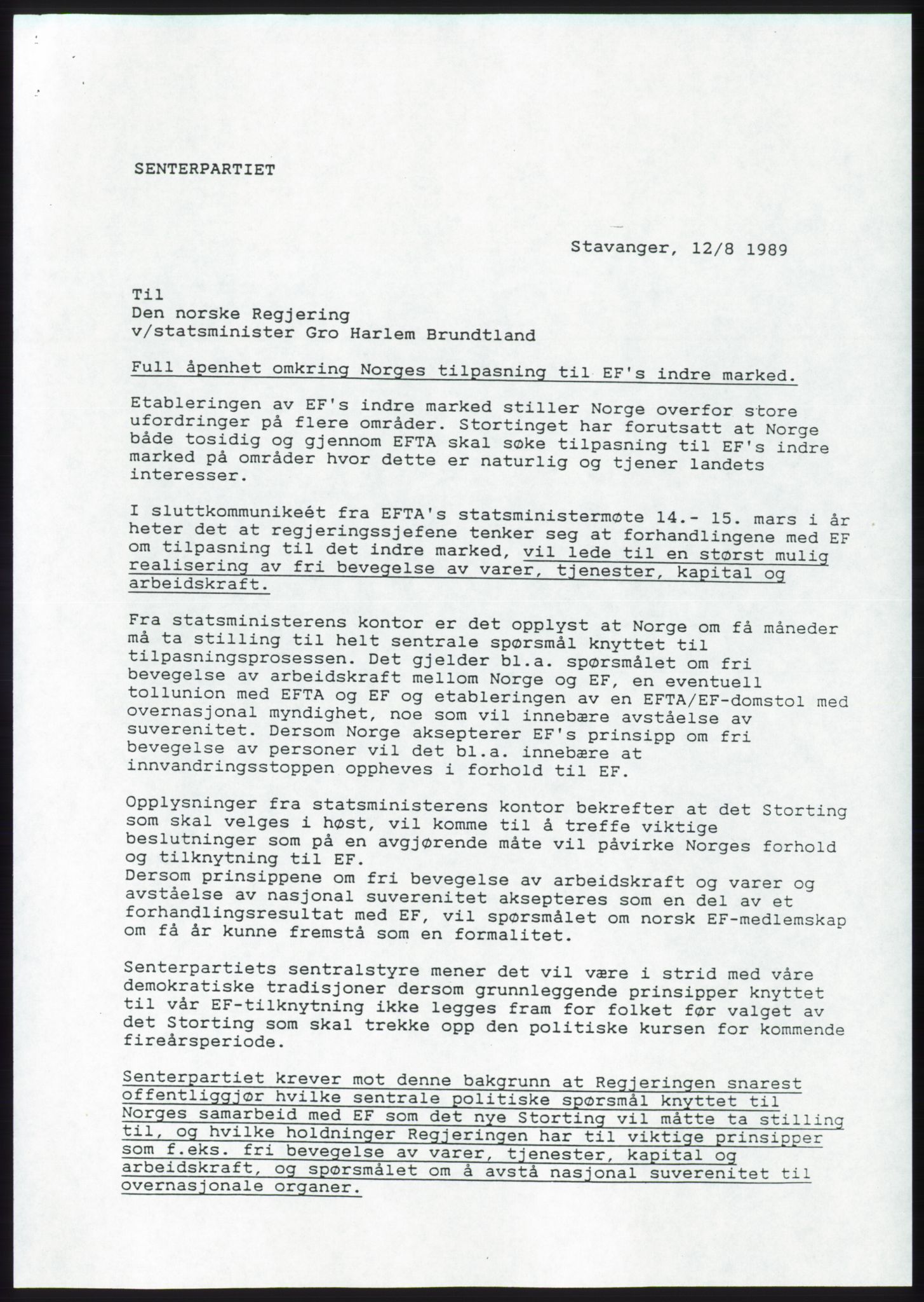 Forhandlingsmøtene 1989 mellom Høyre, KrF og Senterpartiet om dannelse av regjering, AV/RA-PA-0697/A/L0001: Forhandlingsprotokoll med vedlegg, 1989, p. 38