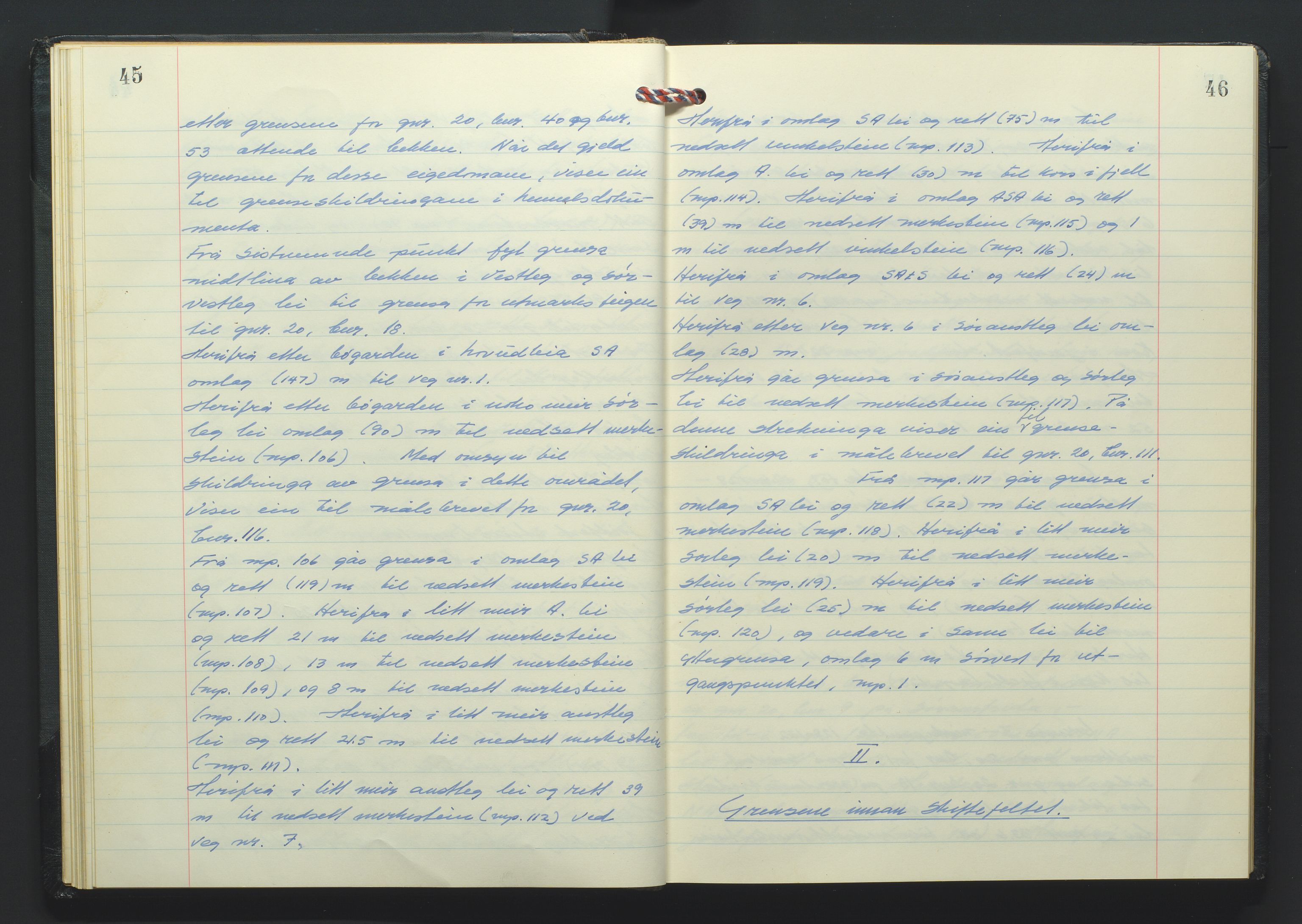 Marnar jordskifterett, AV/SAK-1541-0006/F/Fa/L0004: Jordskifterettsbok Kristiansand domssokn (Kr4), 1969-1974, p. 45-46