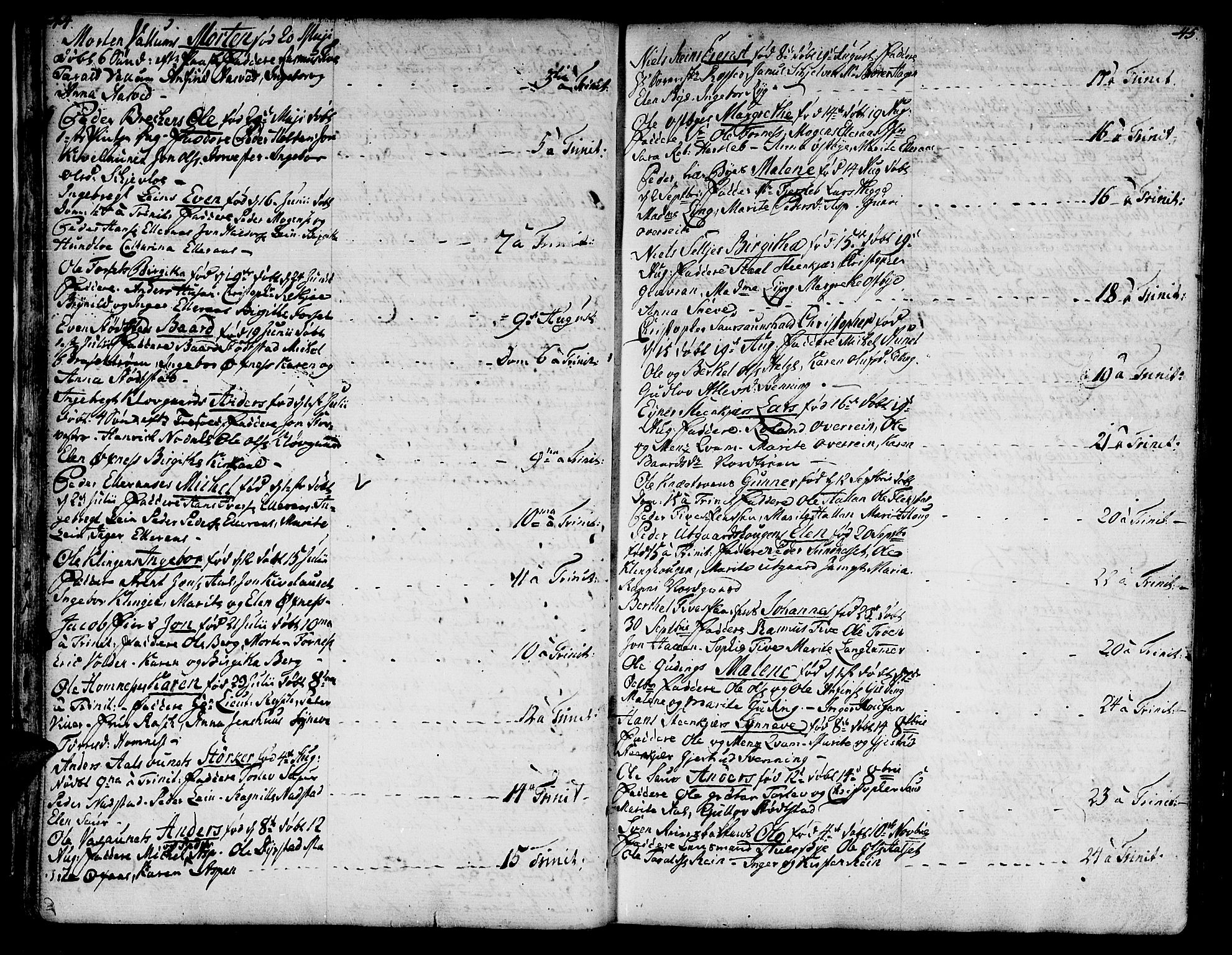 Ministerialprotokoller, klokkerbøker og fødselsregistre - Nord-Trøndelag, SAT/A-1458/746/L0440: Parish register (official) no. 746A02, 1760-1815, p. 44-45