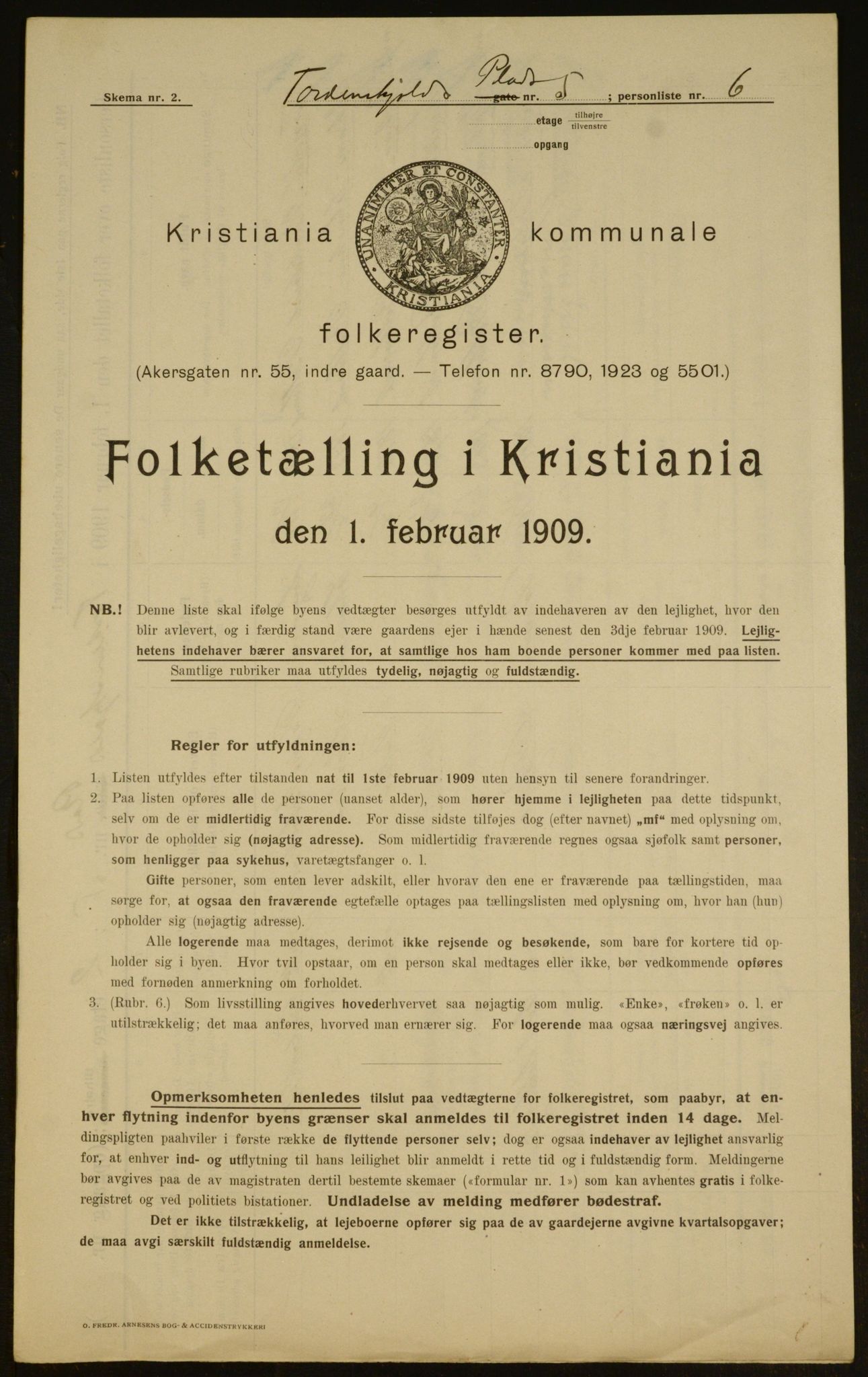 OBA, Municipal Census 1909 for Kristiania, 1909, p. 103299