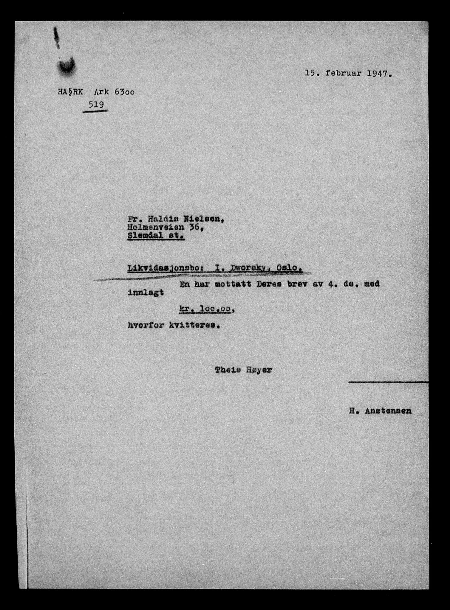 Justisdepartementet, Tilbakeføringskontoret for inndratte formuer, AV/RA-S-1564/H/Hc/Hcc/L0931: --, 1945-1947, p. 440