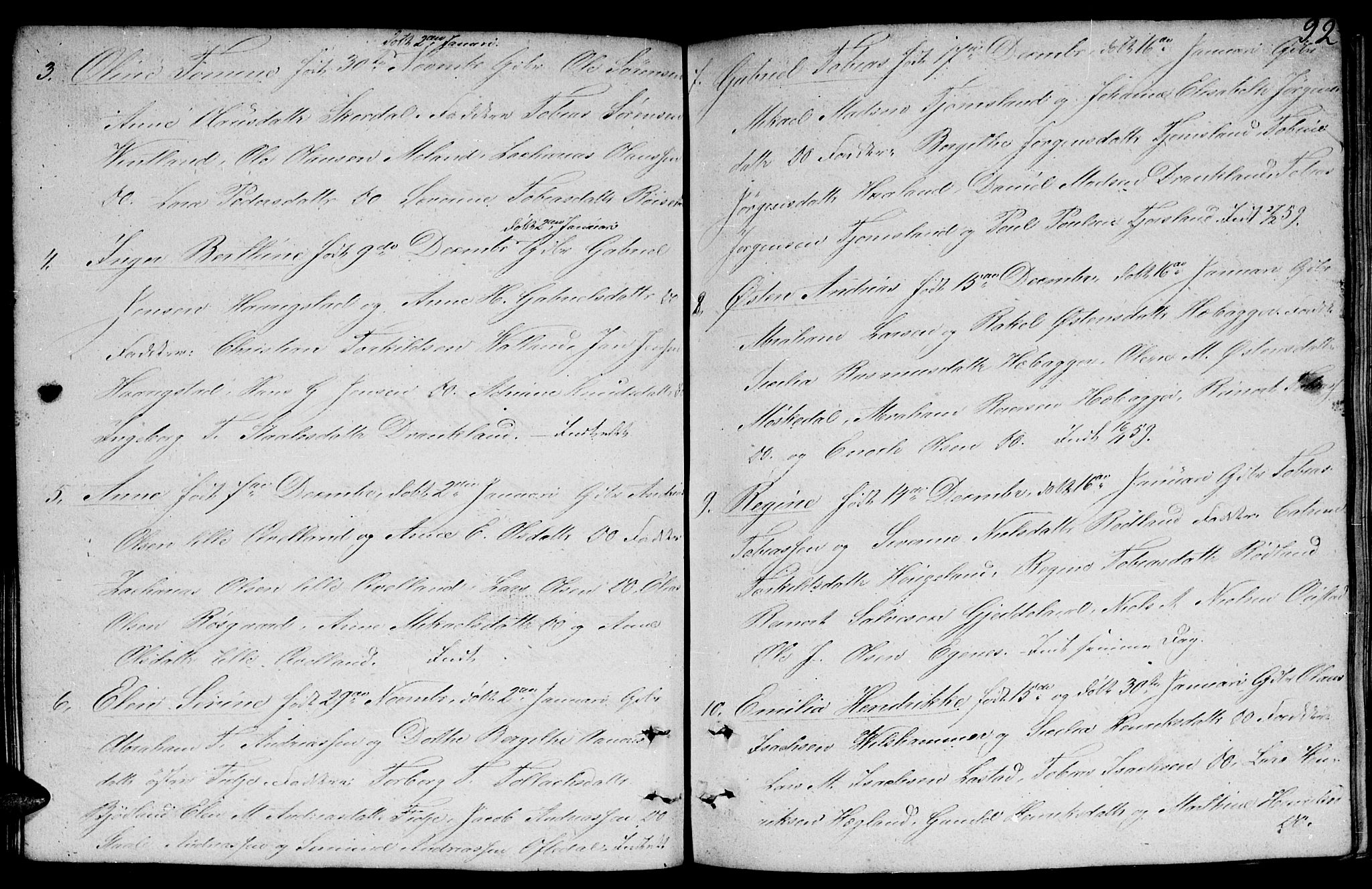 Lyngdal sokneprestkontor, SAK/1111-0029/F/Fb/Fbc/L0002: Parish register (copy) no. B 2, 1849-1864, p. 92