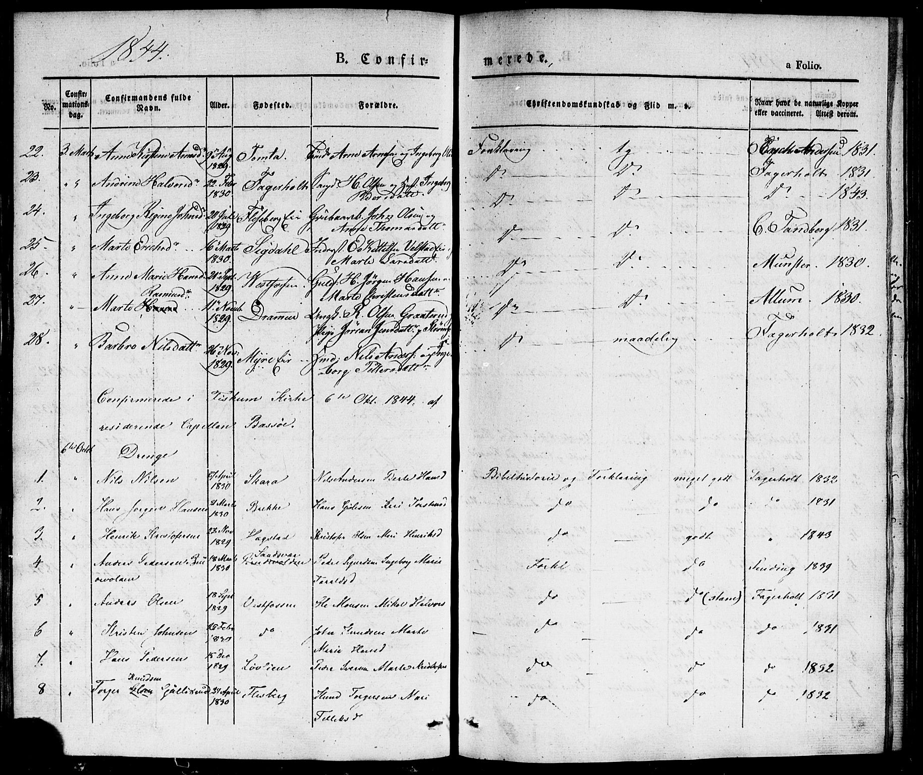 Eiker kirkebøker, AV/SAKO-A-4/F/Fa/L0013b: Parish register (official) no. I 13B, 1840-1845