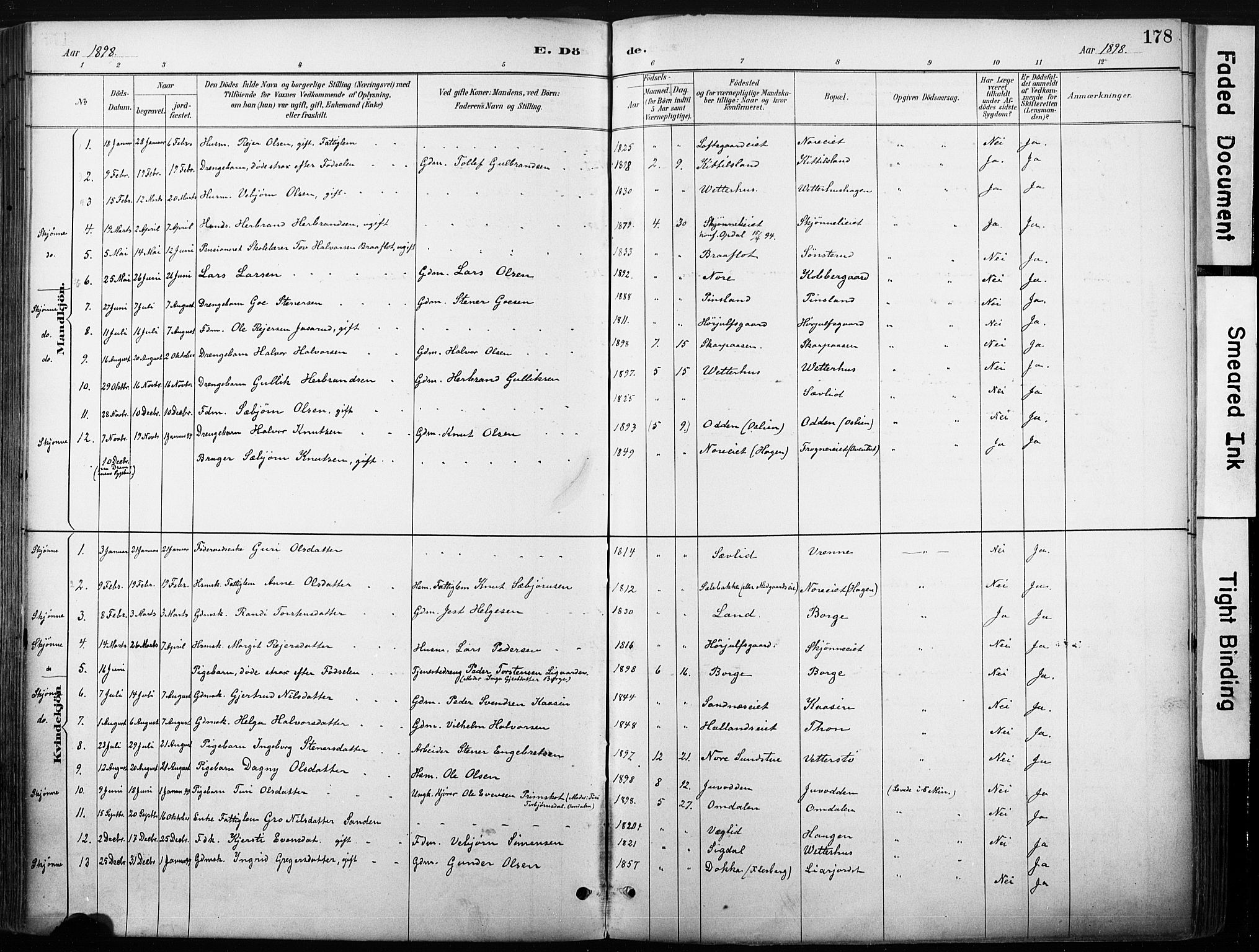 Nore kirkebøker, SAKO/A-238/F/Fb/L0002: Parish register (official) no. II 2, 1886-1906, p. 178