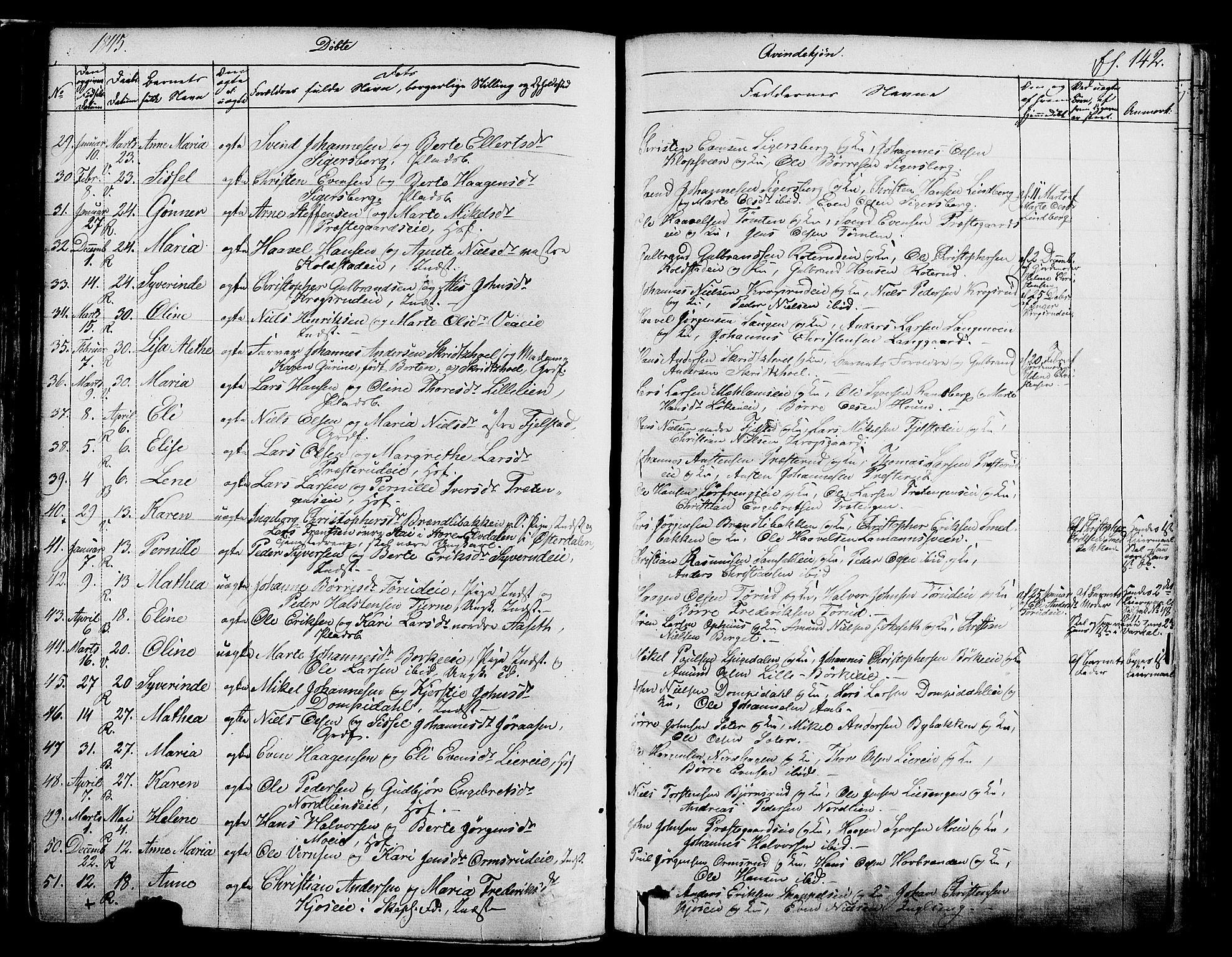 Ringsaker prestekontor, SAH/PREST-014/K/Ka/L0008: Parish register (official) no. 8, 1837-1850, p. 142