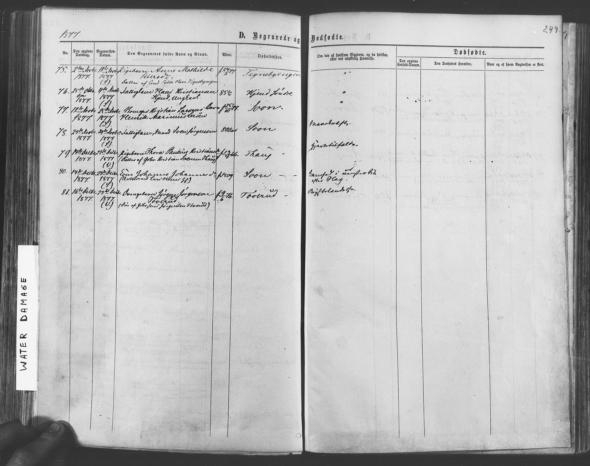 Vestby prestekontor Kirkebøker, SAO/A-10893/F/Fa/L0008: Parish register (official) no. I 8, 1863-1877, p. 249