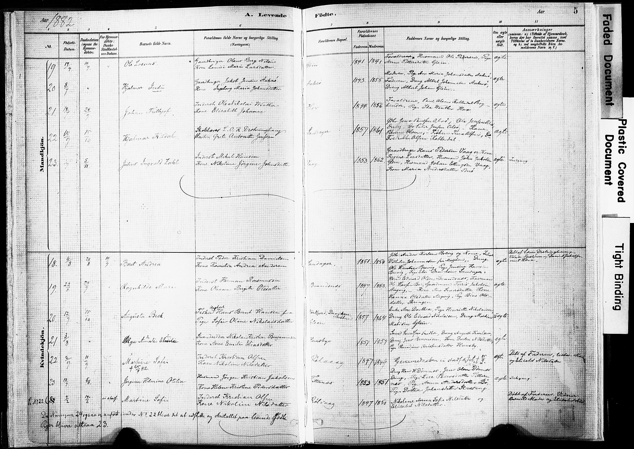 Ministerialprotokoller, klokkerbøker og fødselsregistre - Nordland, SAT/A-1459/835/L0525: Parish register (official) no. 835A03I, 1881-1910, p. 5