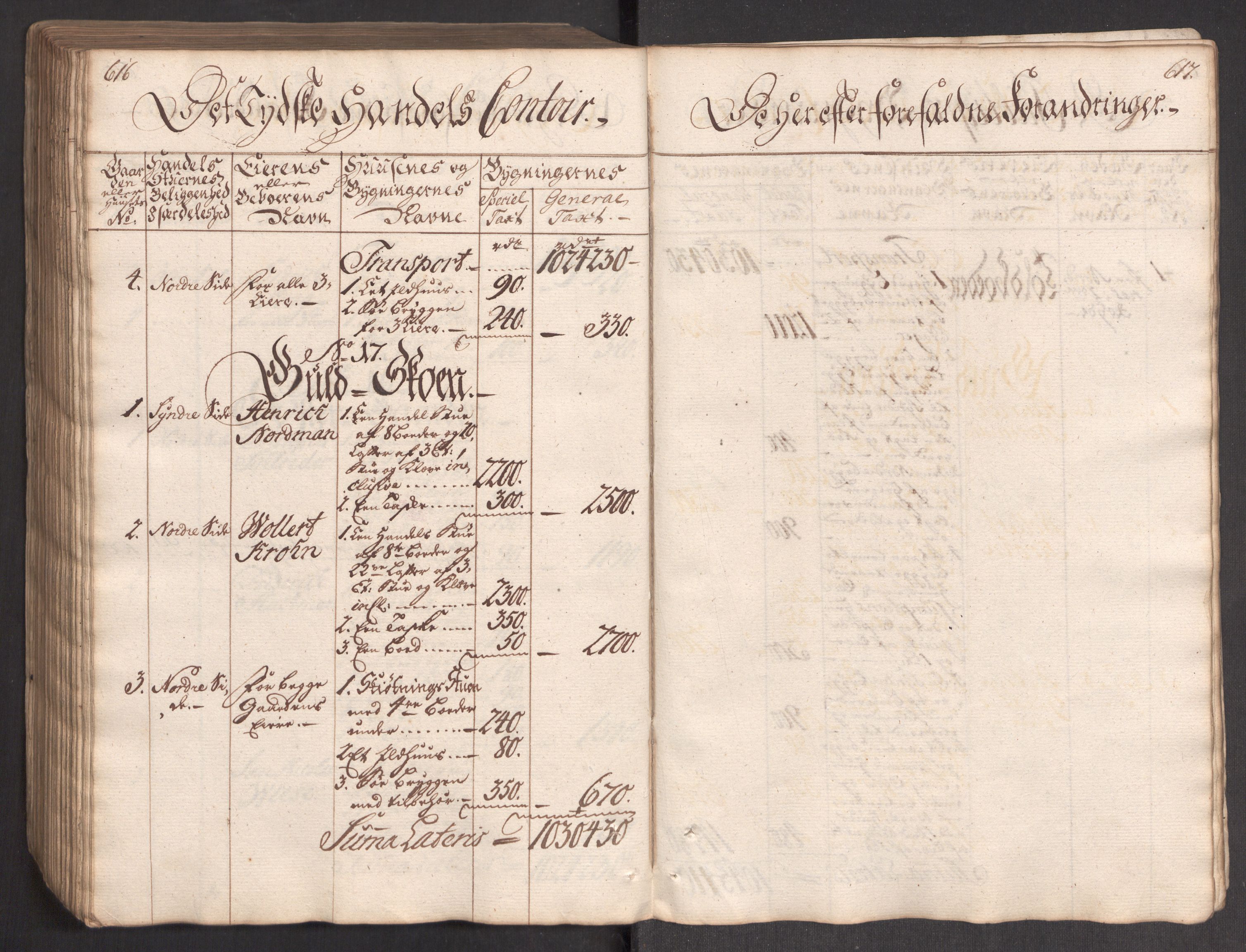 Kommersekollegiet, Brannforsikringskontoret 1767-1814, RA/EA-5458/F/Fa/L0004/0002: Bergen / Branntakstprotokoll, 1767, p. 616-617