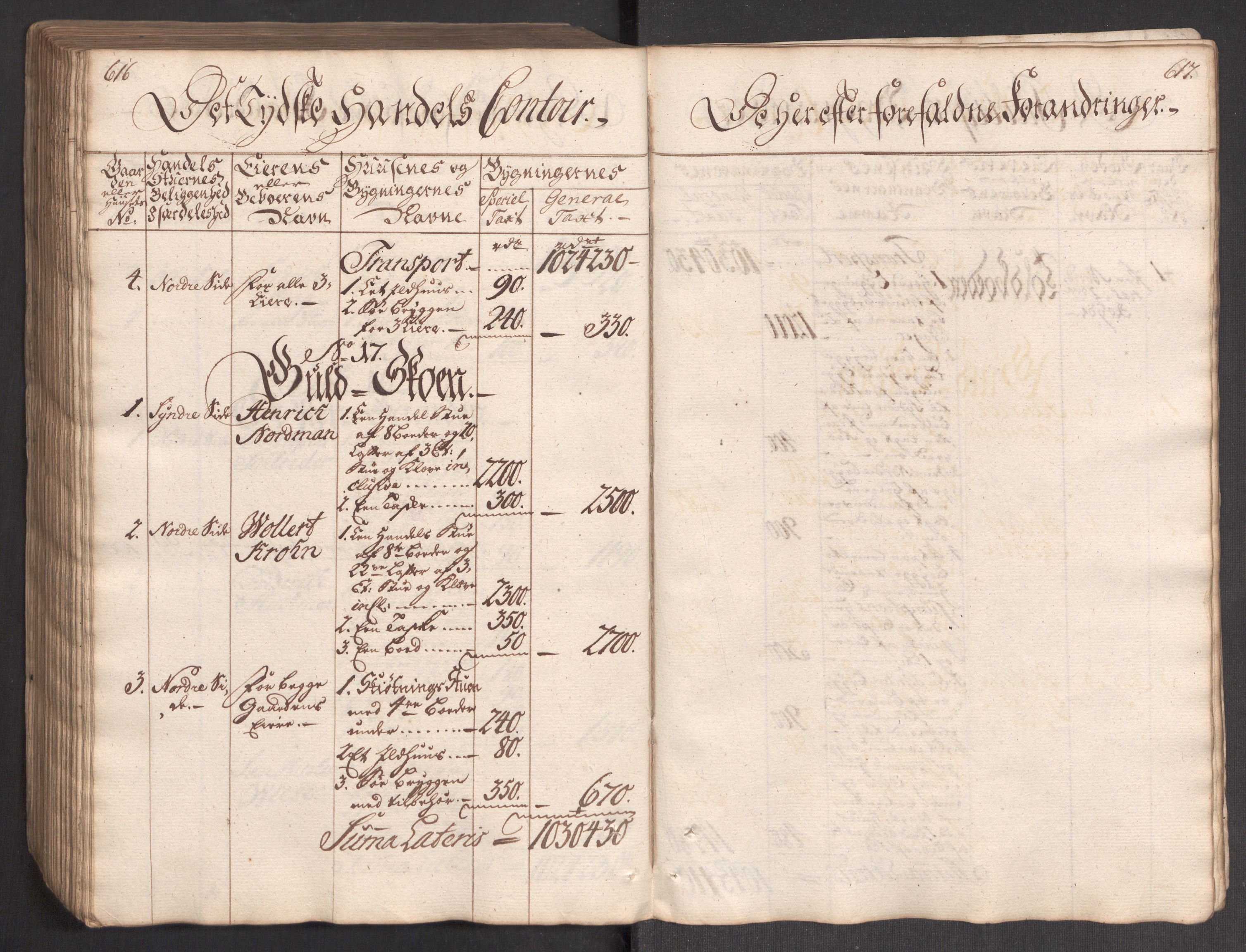 Kommersekollegiet, Brannforsikringskontoret 1767-1814, AV/RA-EA-5458/F/Fa/L0004/0002: Bergen / Branntakstprotokoll, 1767, p. 616-617