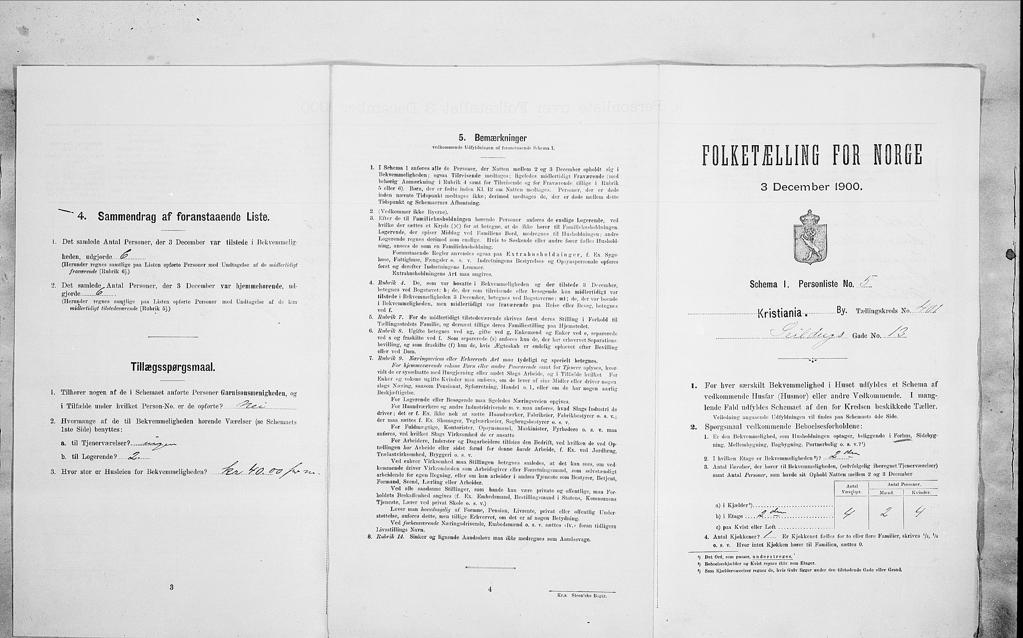 SAO, 1900 census for Kristiania, 1900, p. 83871