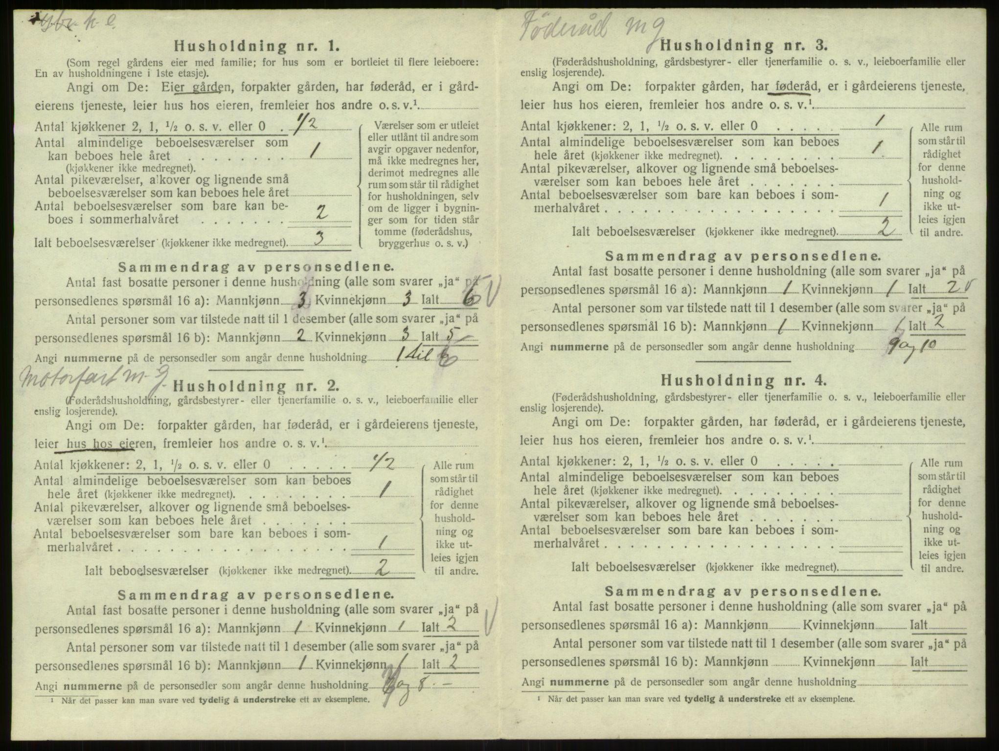 SAB, 1920 census for Bruvik, 1920, p. 879