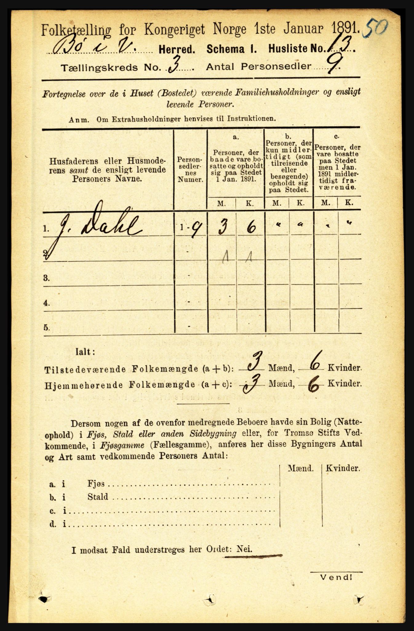 RA, 1891 census for 1867 Bø, 1891, p. 767