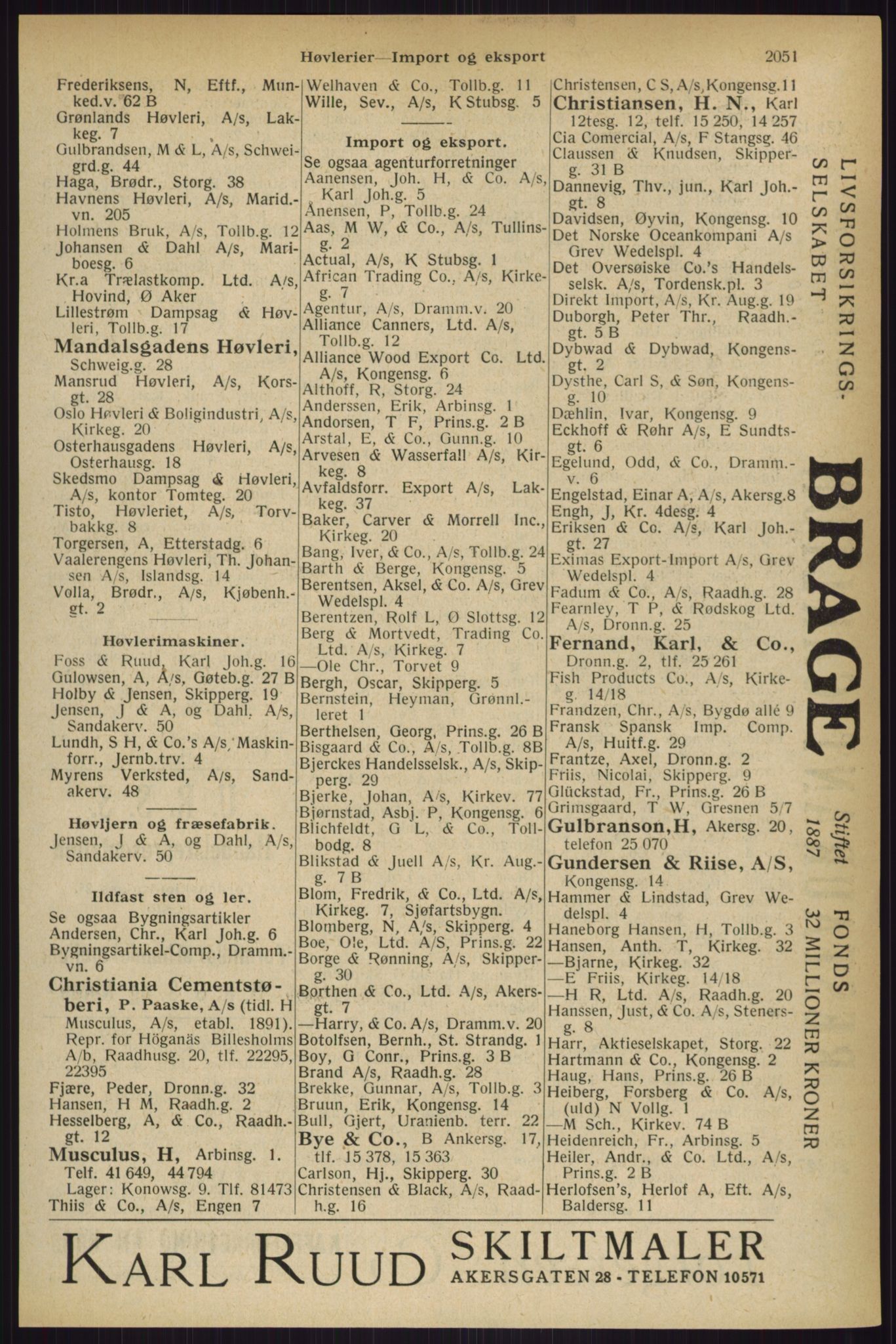 Kristiania/Oslo adressebok, PUBL/-, 1927, p. 2051