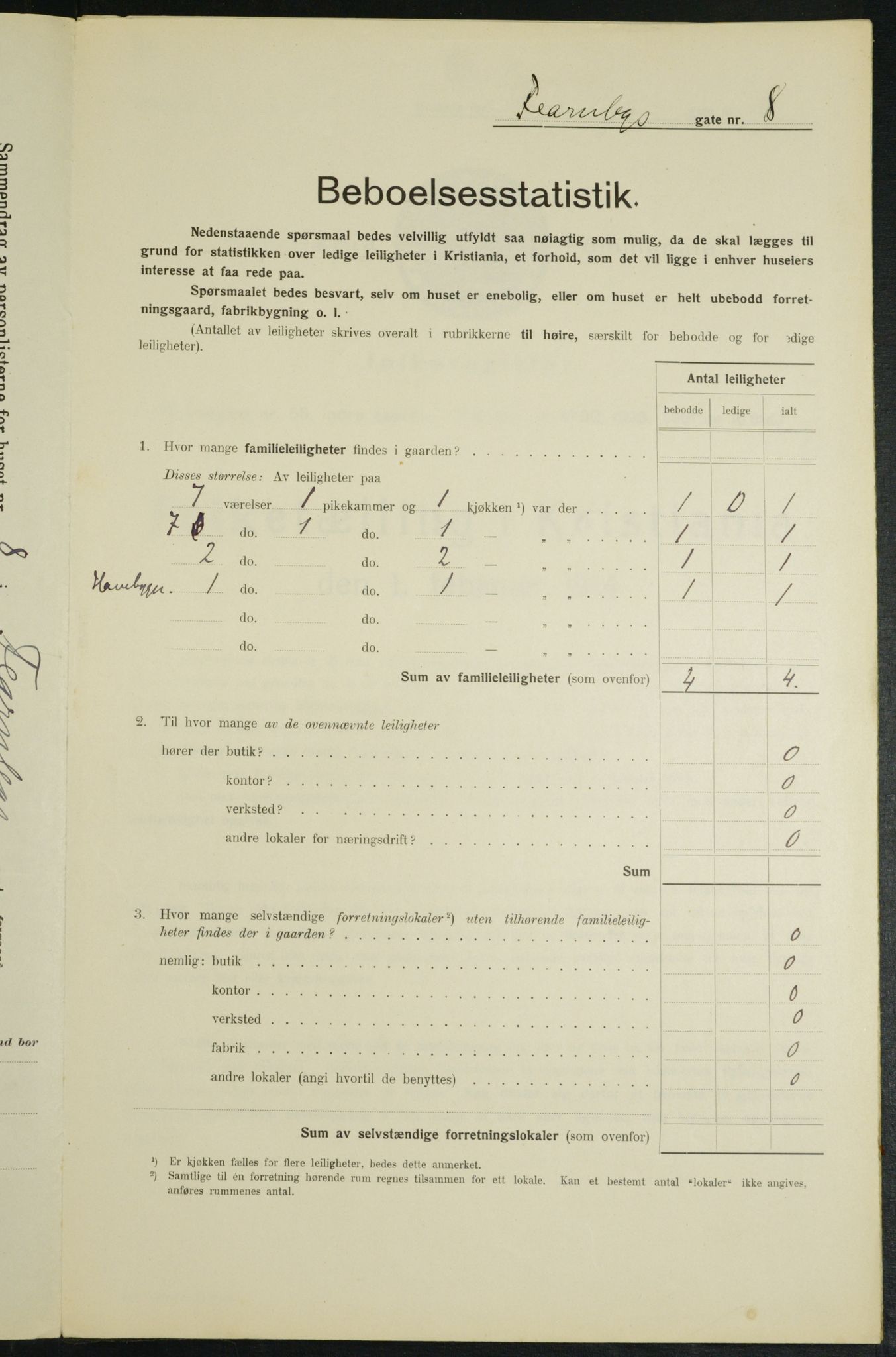 OBA, Municipal Census 1914 for Kristiania, 1914, p. 24118