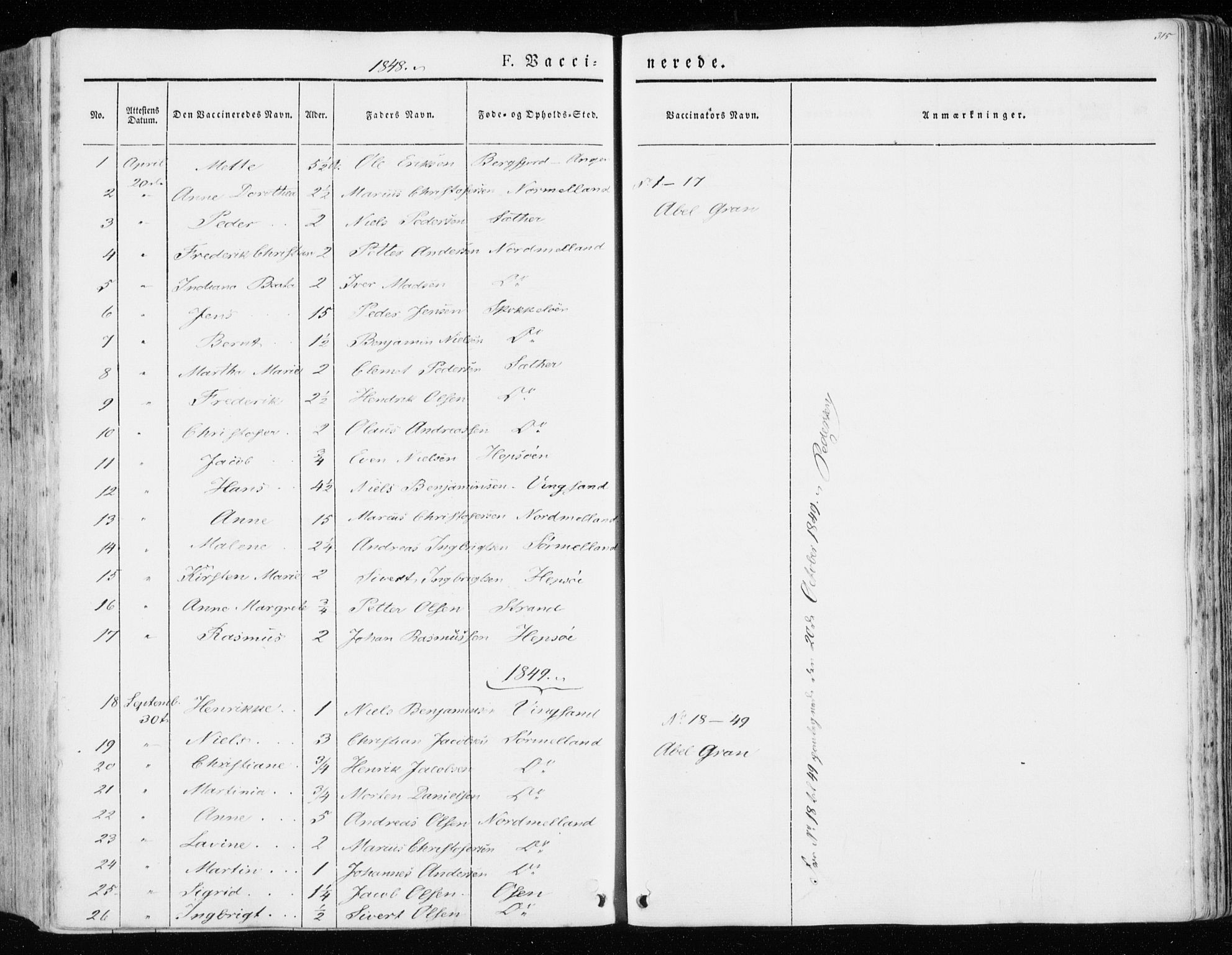 Ministerialprotokoller, klokkerbøker og fødselsregistre - Sør-Trøndelag, SAT/A-1456/657/L0704: Parish register (official) no. 657A05, 1846-1857, p. 315