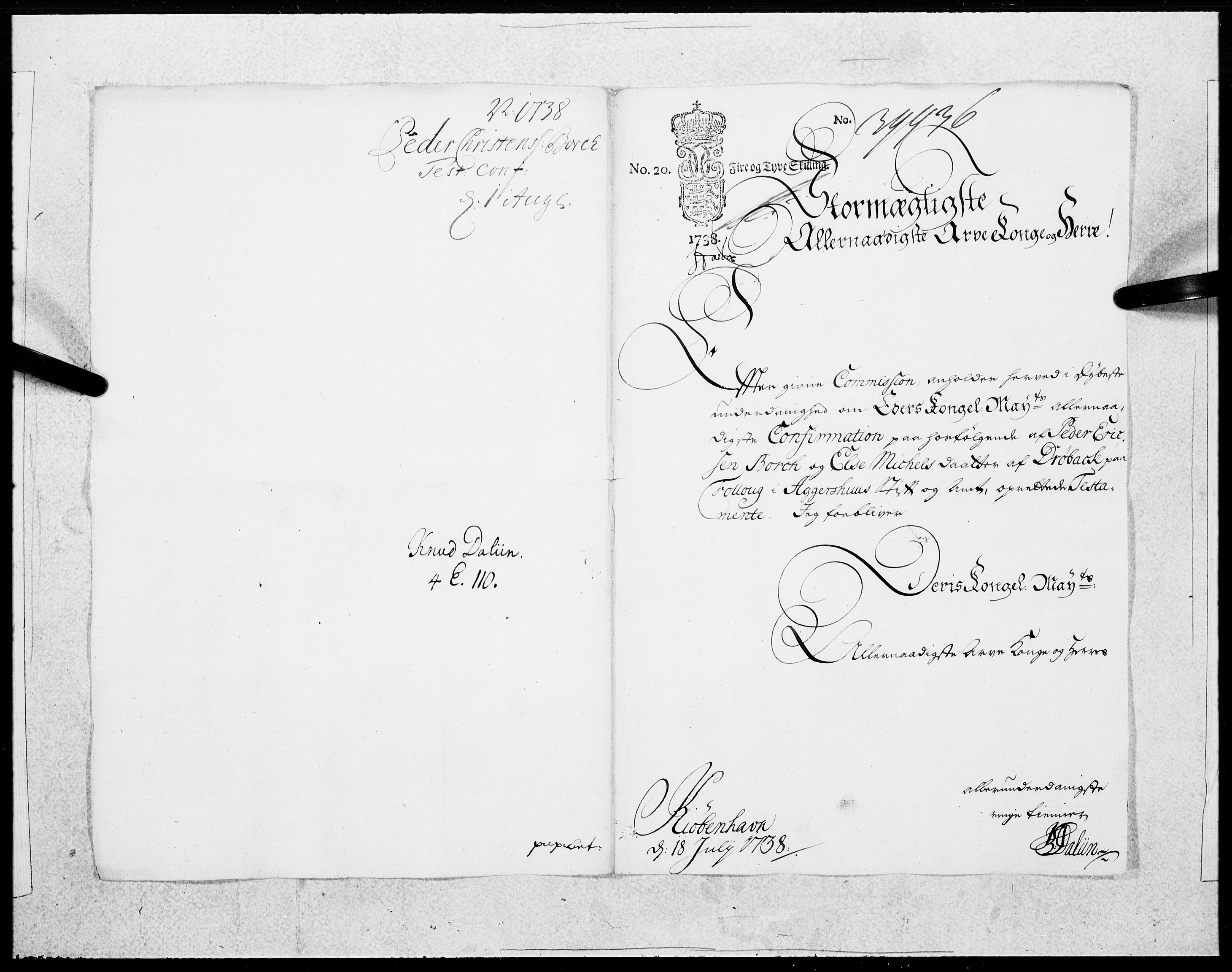 Danske Kanselli 1572-1799, AV/RA-EA-3023/F/Fc/Fcc/Fcca/L0128: Norske innlegg 1572-1799, 1738, p. 16