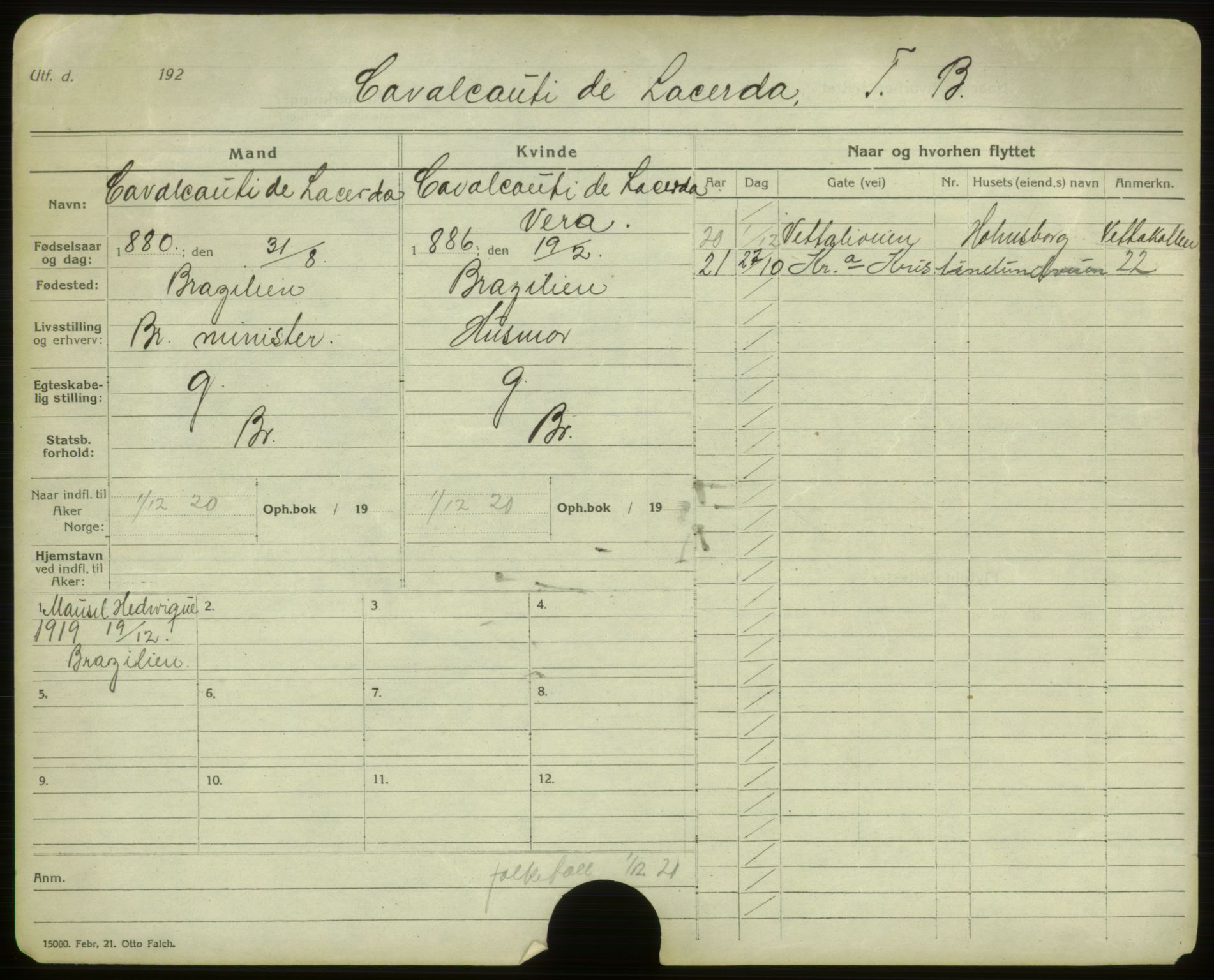 Oslo folkeregister, Registerkort, AV/SAO-A-11715/F/Fa/Faa/L0014: Menn, 1917-1922, p. 4