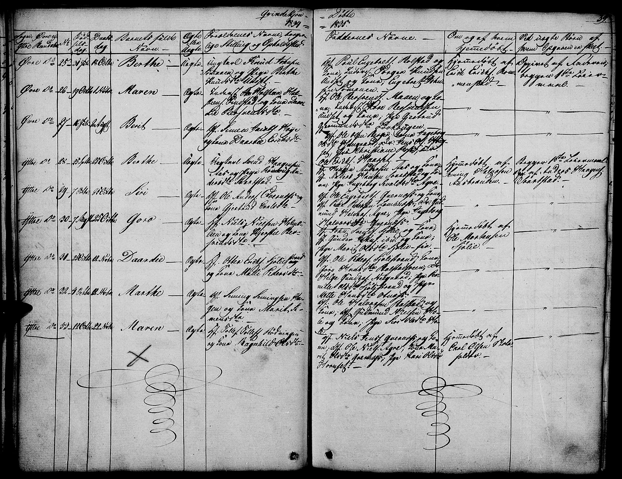 Rendalen prestekontor, SAH/PREST-054/H/Ha/Haa/L0004: Parish register (official) no. 4, 1829-1852, p. 39