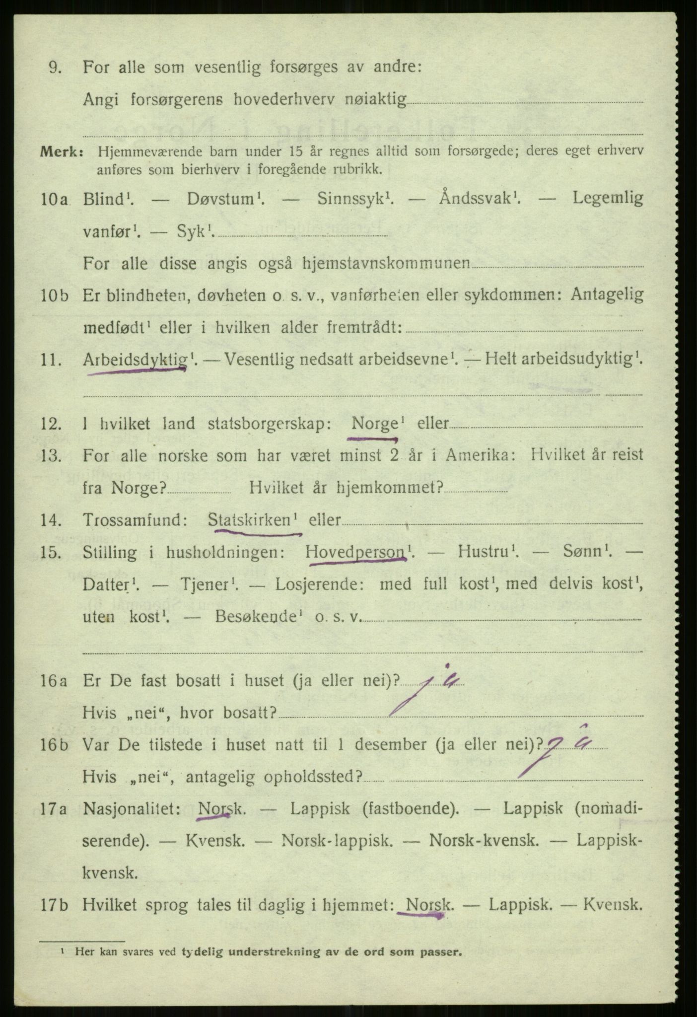 SATØ, 1920 census for Helgøy, 1920, p. 1470