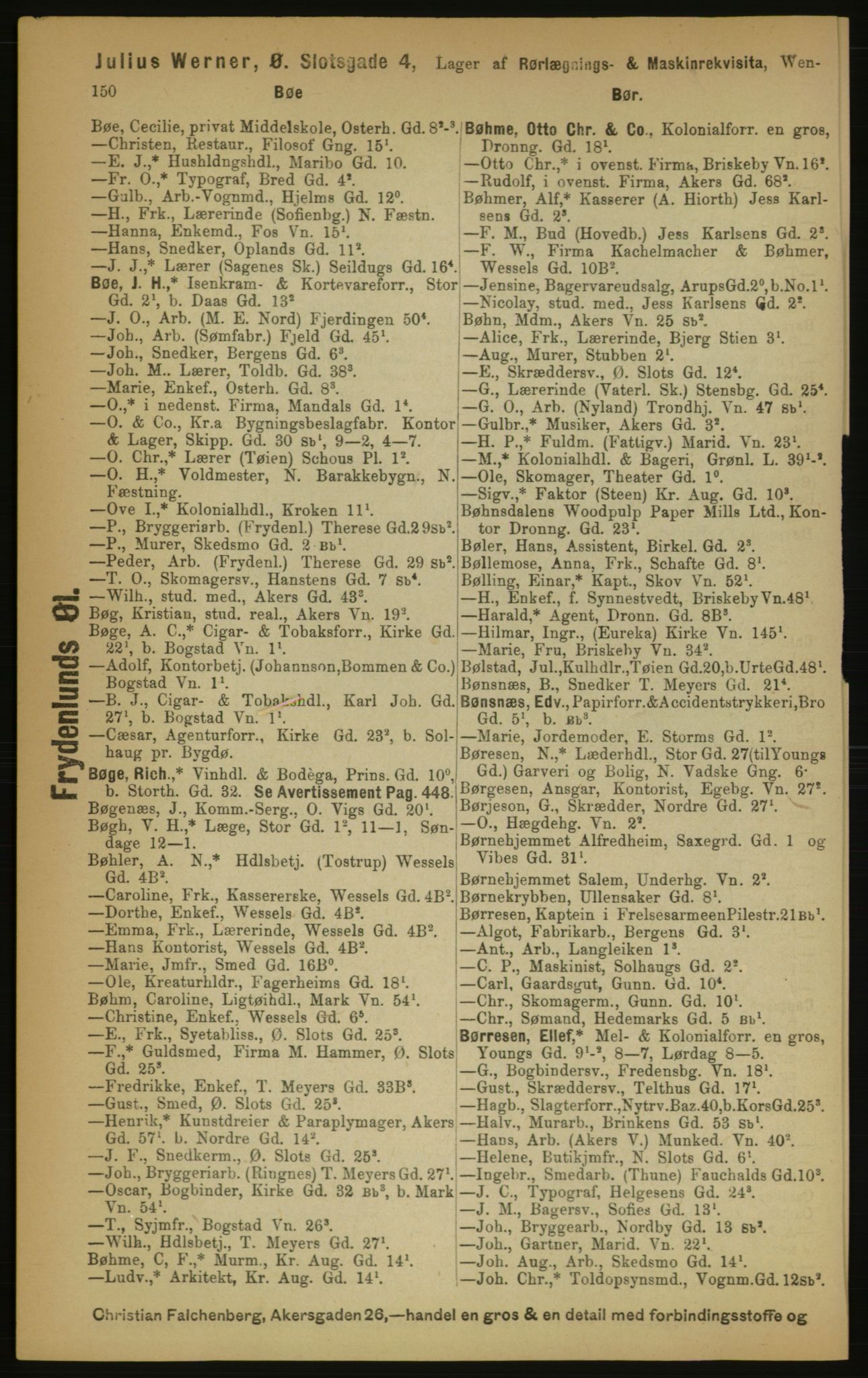 Kristiania/Oslo adressebok, PUBL/-, 1891, p. 150