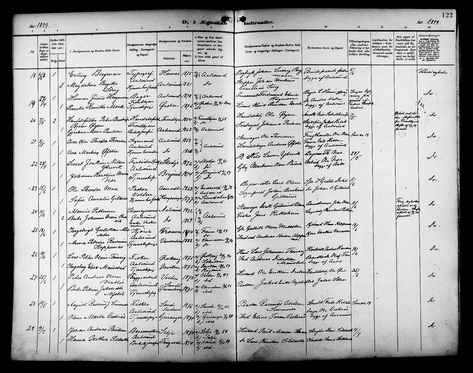 Ministerialprotokoller, klokkerbøker og fødselsregistre - Møre og Romsdal, AV/SAT-A-1454/529/L0469: Parish register (copy) no. 529C06, 1898-1906, p. 122