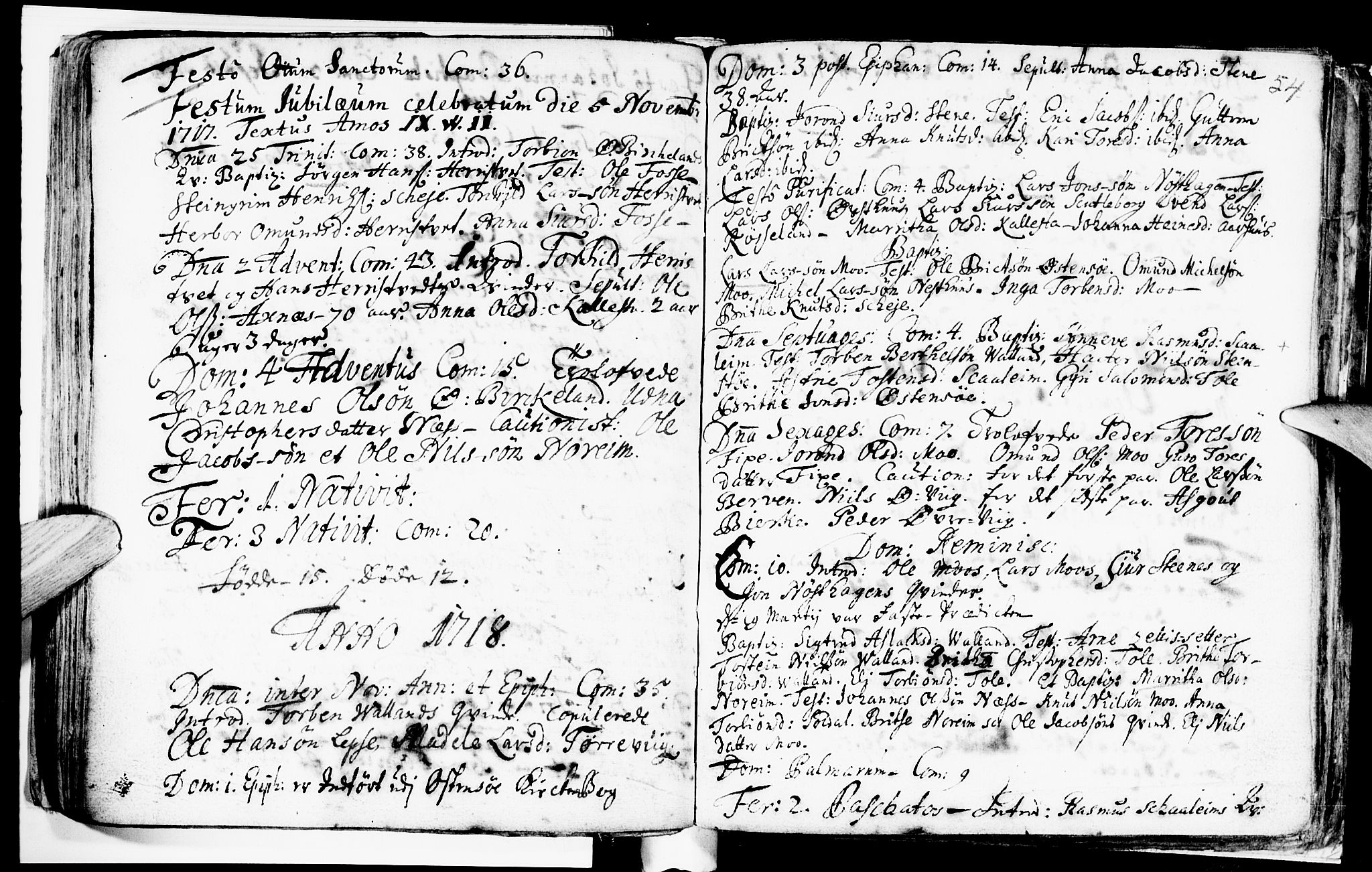 Kvam sokneprestembete, AV/SAB-A-76201/H/Haa: Parish register (official) no. A 2, 1696-1741, p. 54