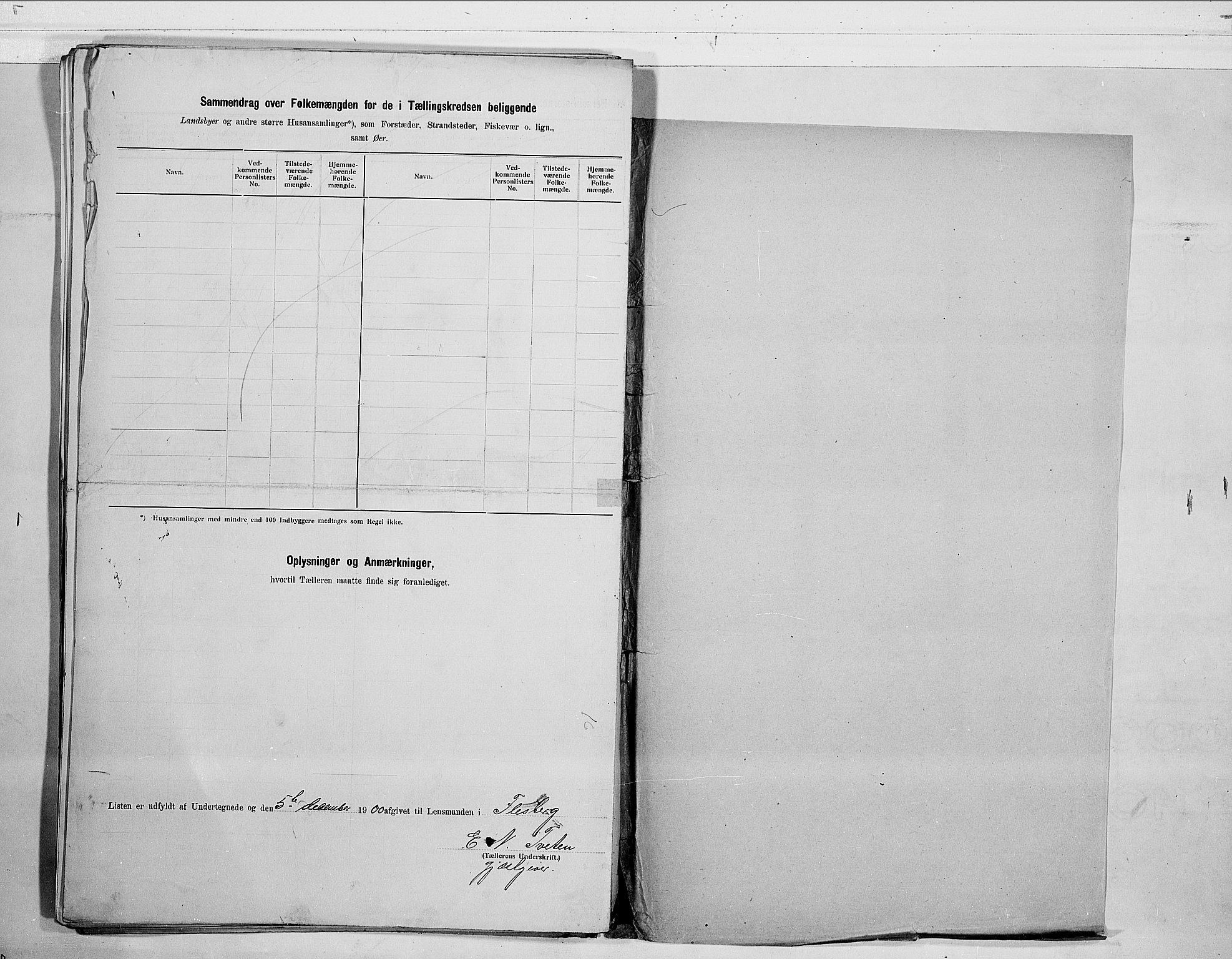 RA, 1900 census for Flesberg, 1900, p. 40