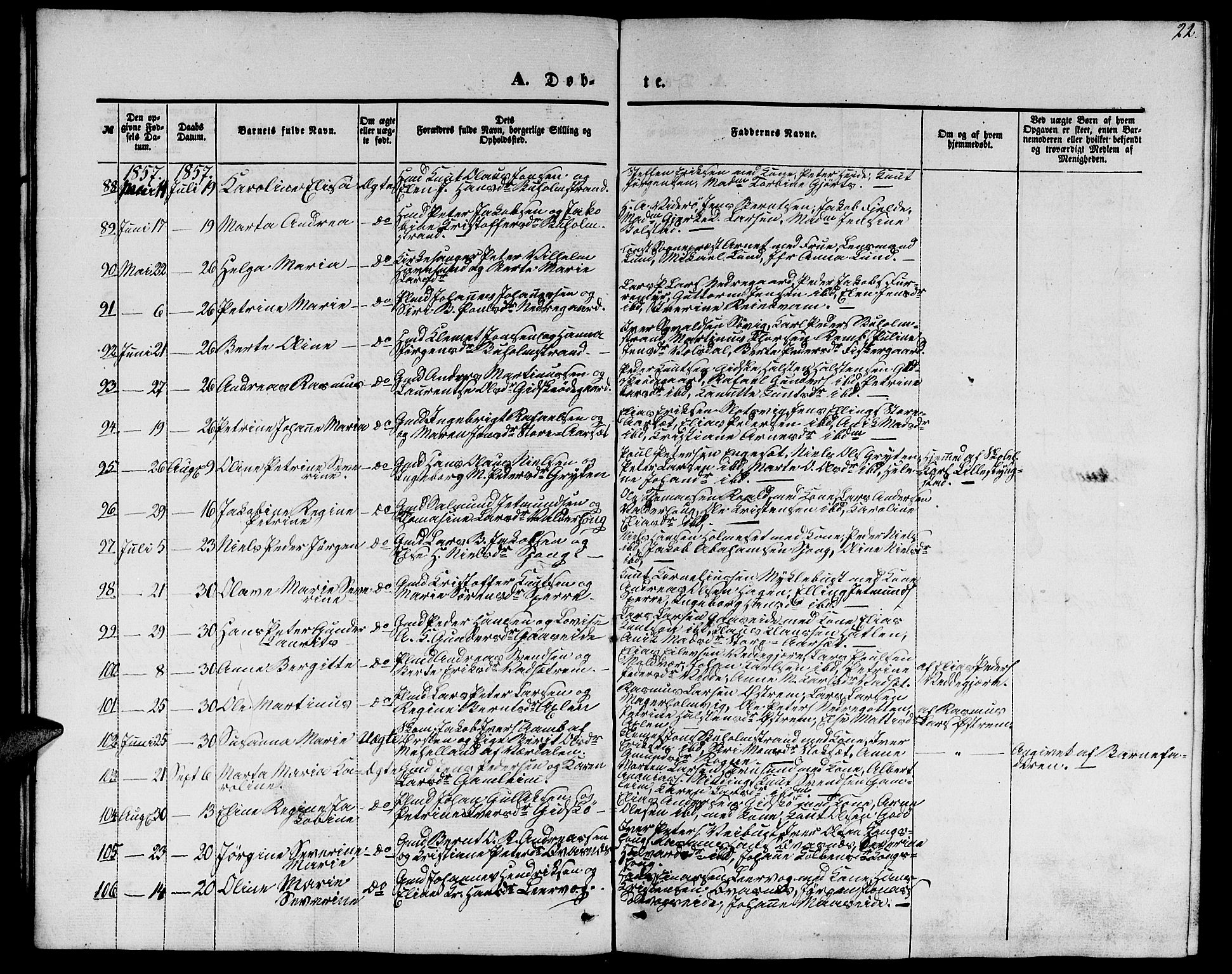 Ministerialprotokoller, klokkerbøker og fødselsregistre - Møre og Romsdal, AV/SAT-A-1454/528/L0427: Parish register (copy) no. 528C08, 1855-1864, p. 22