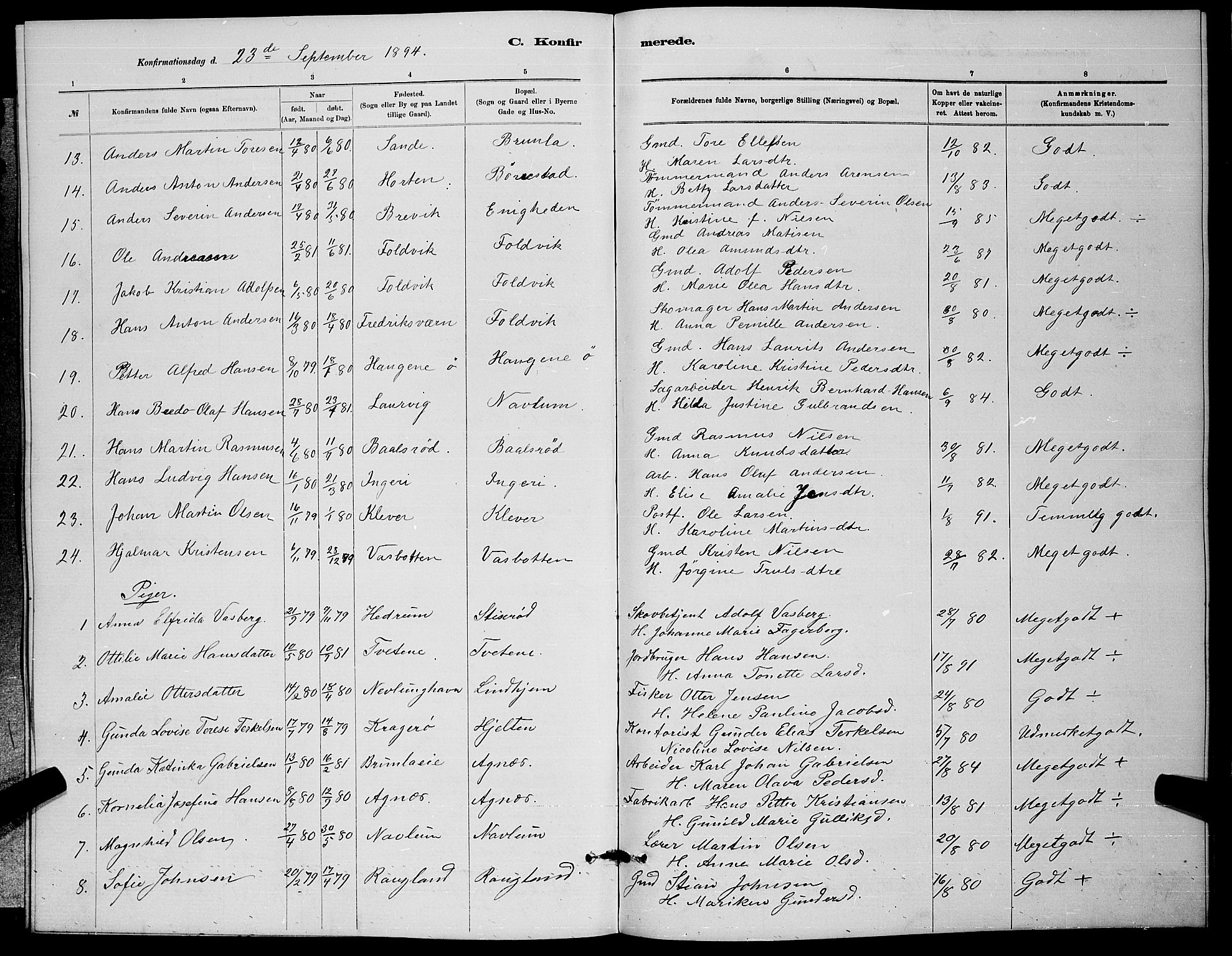 Brunlanes kirkebøker, AV/SAKO-A-342/G/Ga/L0003: Parish register (copy) no. I 3, 1877-1898