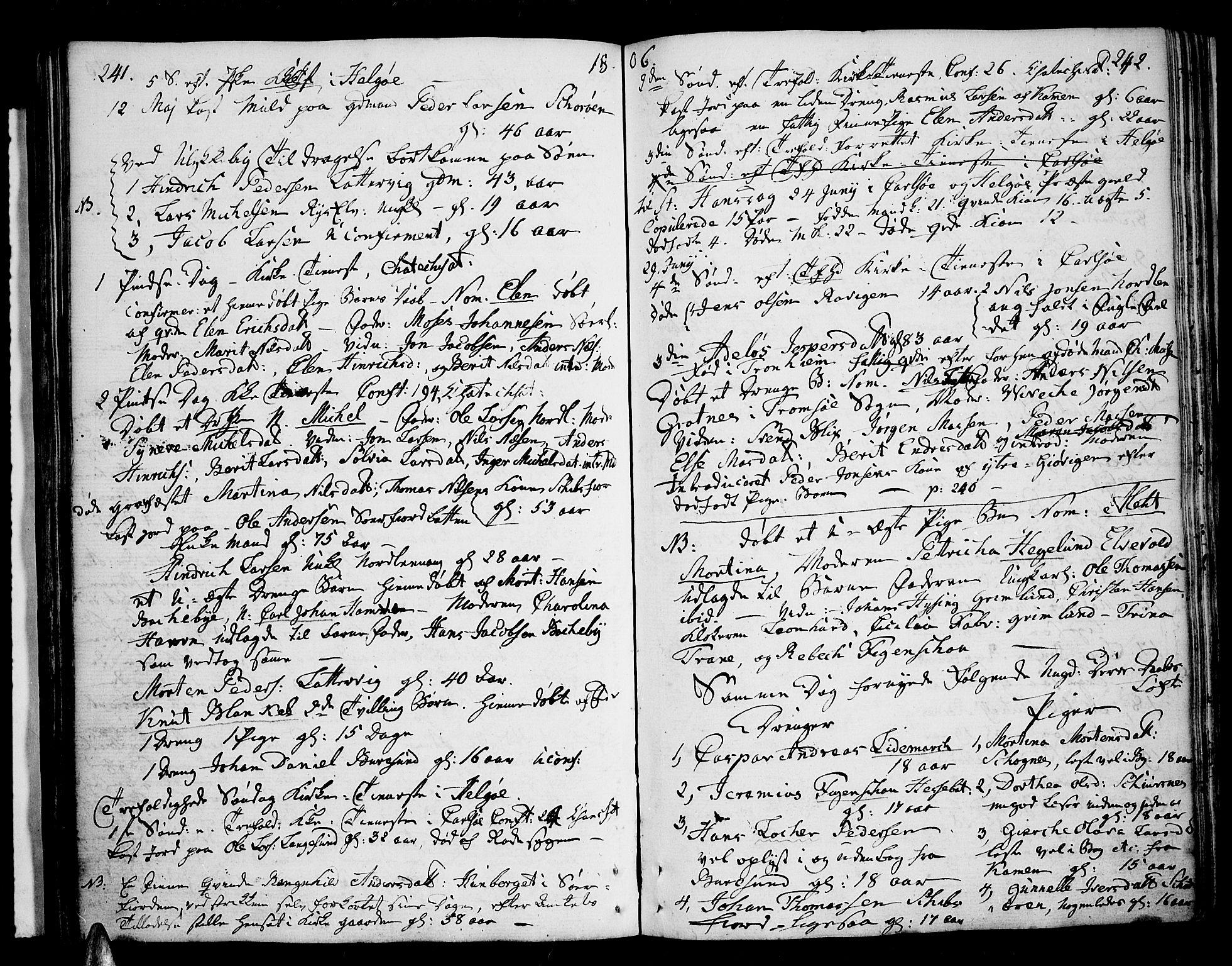 Karlsøy sokneprestembete, AV/SATØ-S-1299/H/Ha/Haa/L0001kirke: Parish register (official) no. 1, 1775-1823, p. 241-242