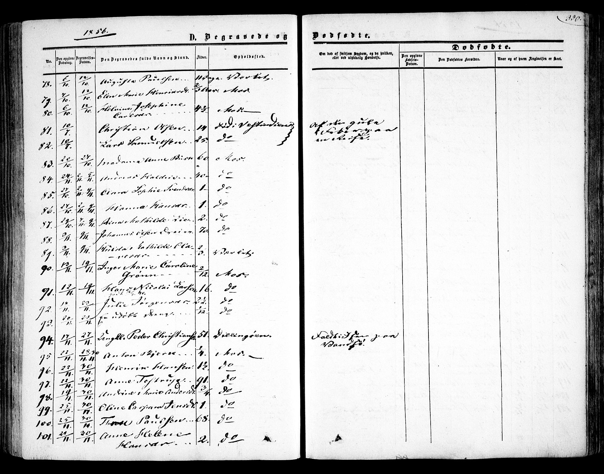 Moss prestekontor Kirkebøker, AV/SAO-A-2003/F/Fa/L0008: Parish register (official) no. I 8, 1852-1869, p. 330