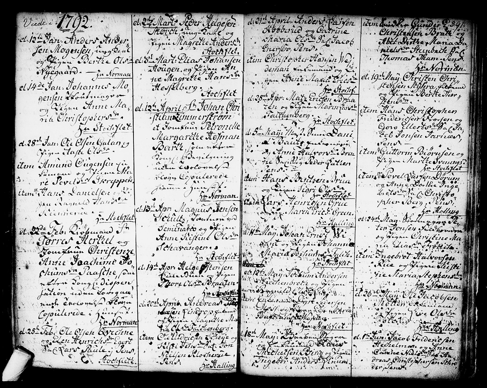 Kongsberg kirkebøker, AV/SAKO-A-22/F/Fa/L0006: Parish register (official) no. I 6, 1783-1797, p. 391