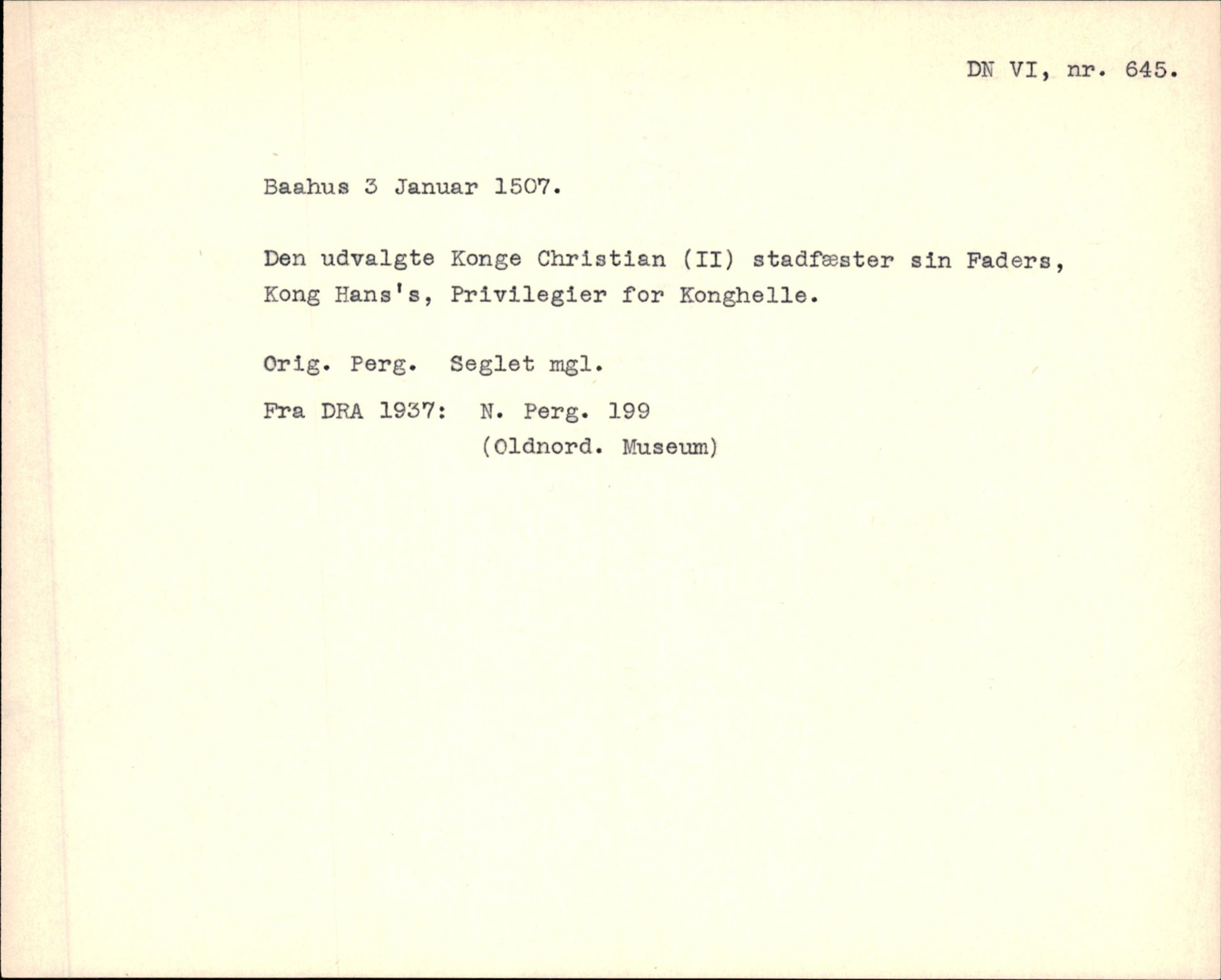 Riksarkivets diplomsamling, AV/RA-EA-5965/F35/F35f/L0003: Regestsedler: Diplomer fra DRA 1937 og 1996, p. 449