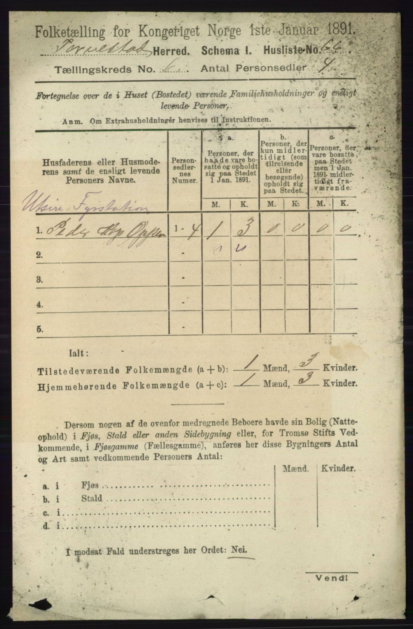 RA, 1891 census for 1152 Torvastad, 1891, p. 1989