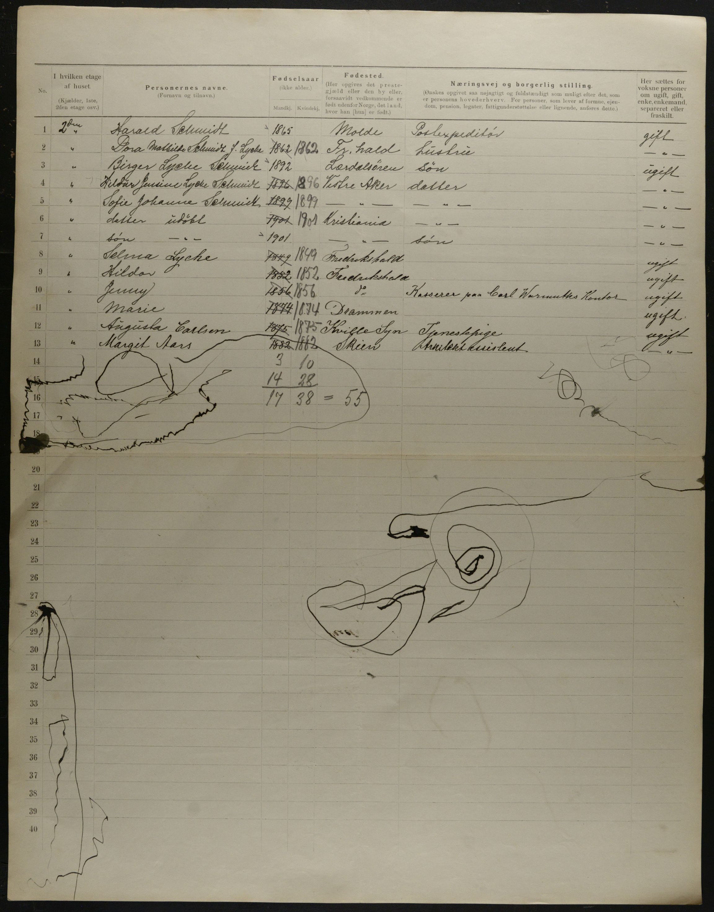 OBA, Municipal Census 1901 for Kristiania, 1901, p. 16741