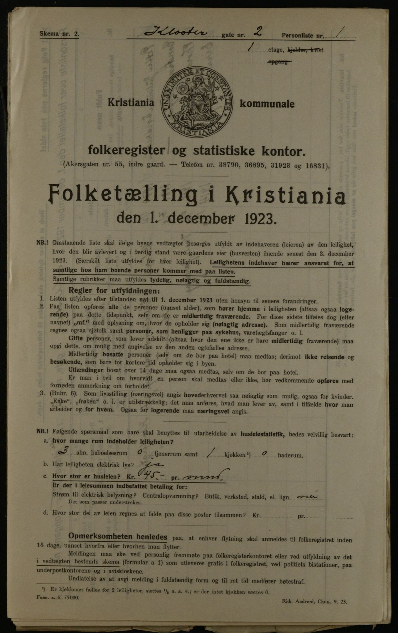 OBA, Municipal Census 1923 for Kristiania, 1923, p. 58440