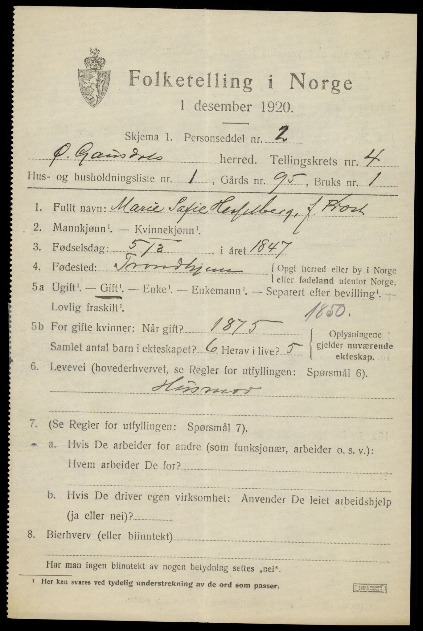 SAH, 1920 census for Østre Gausdal, 1920, p. 2366