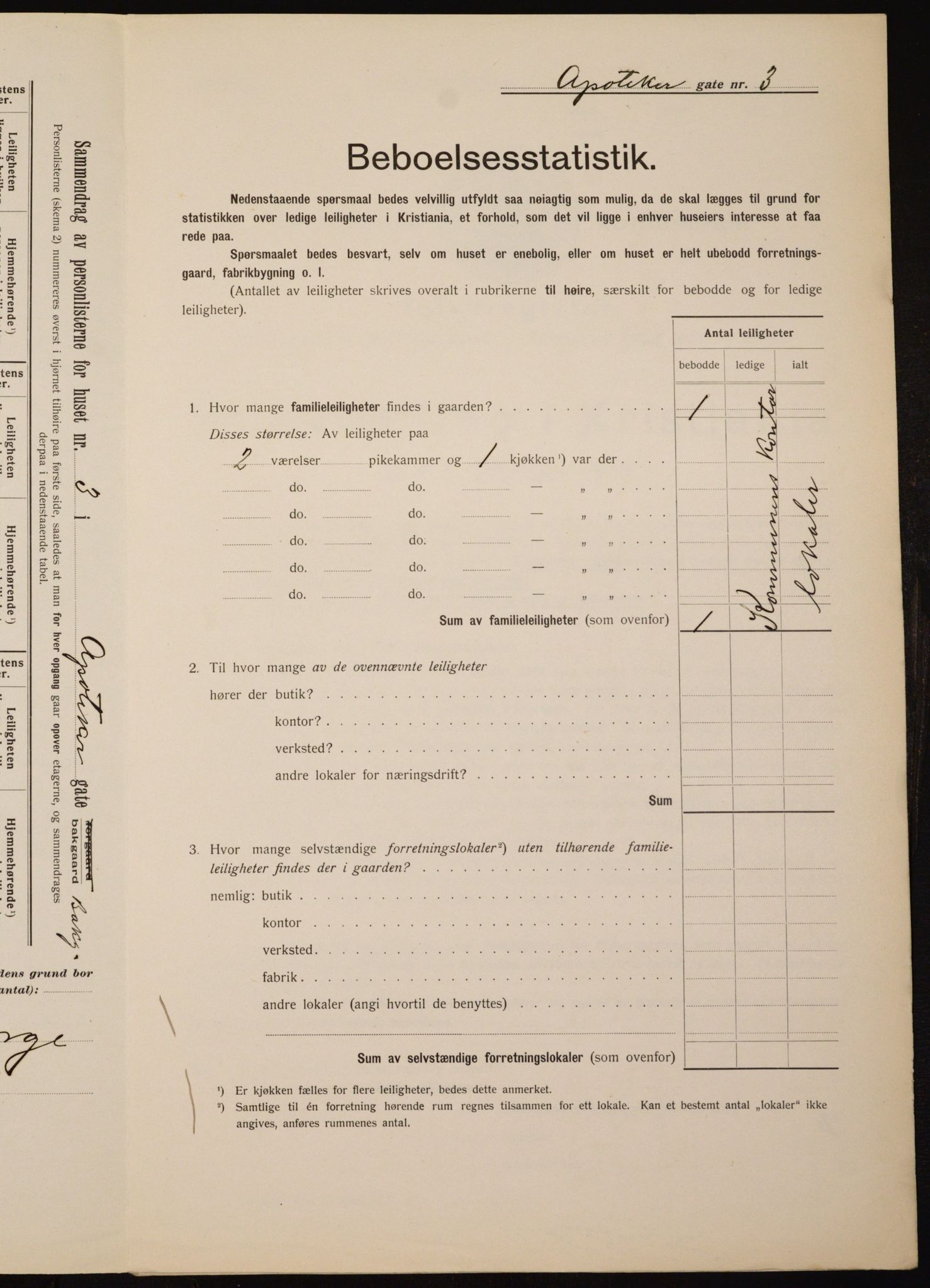 OBA, Municipal Census 1912 for Kristiania, 1912, p. 1322