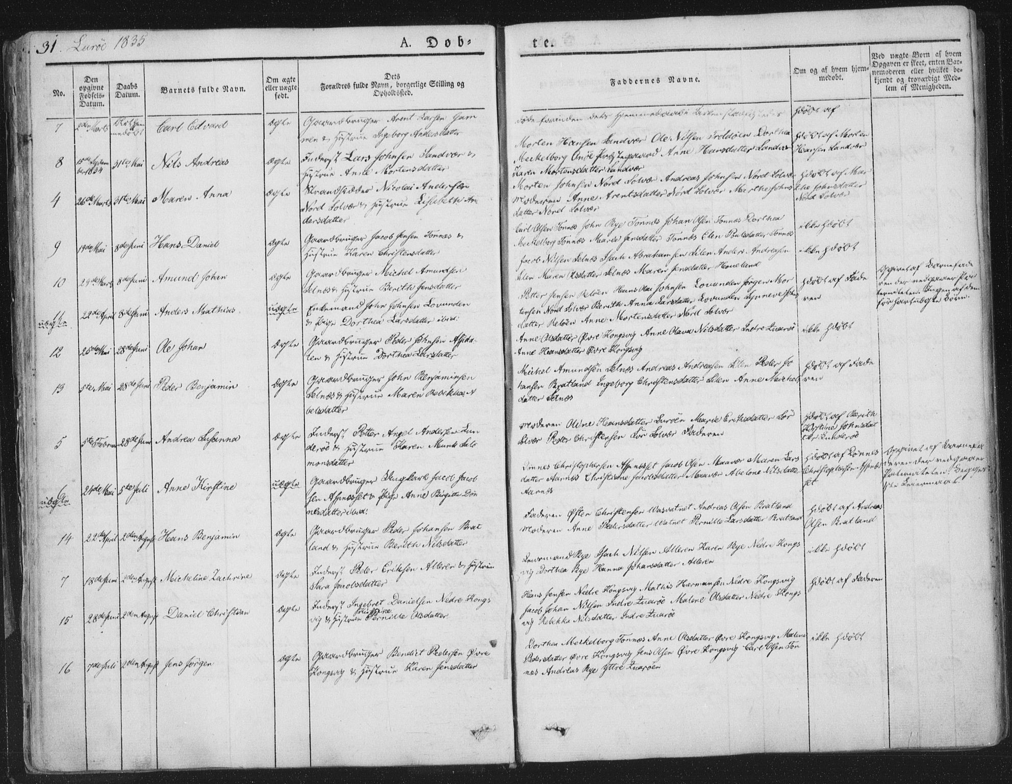 Ministerialprotokoller, klokkerbøker og fødselsregistre - Nordland, SAT/A-1459/839/L0565: Parish register (official) no. 839A02, 1825-1862, p. 31