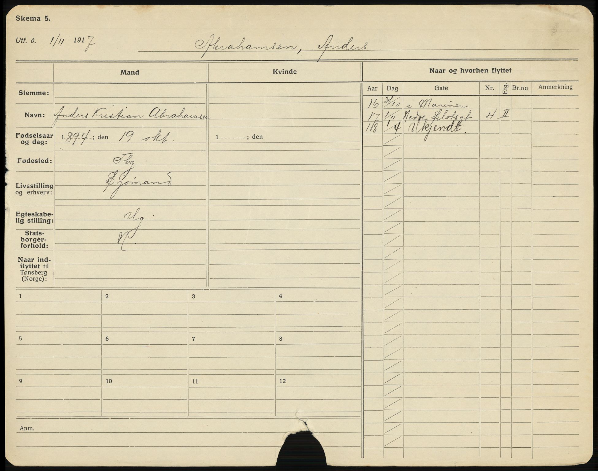 Tønsberg folkeregister, AV/SAKO-A-398/G/Ga/L0002: Utflyttede, 1918