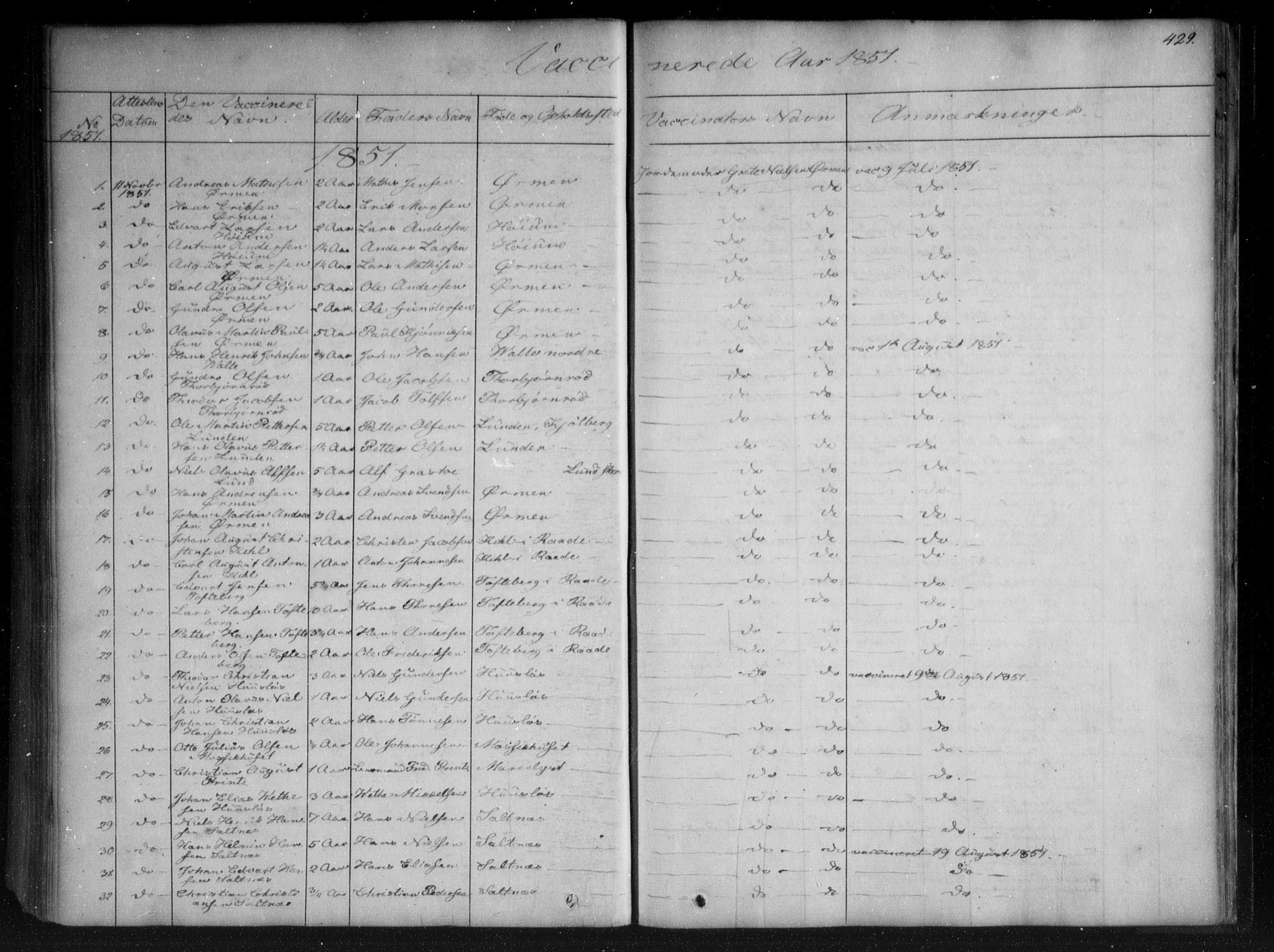 Onsøy prestekontor Kirkebøker, SAO/A-10914/F/Fa/L0003: Parish register (official) no. I 3, 1841-1860, p. 429
