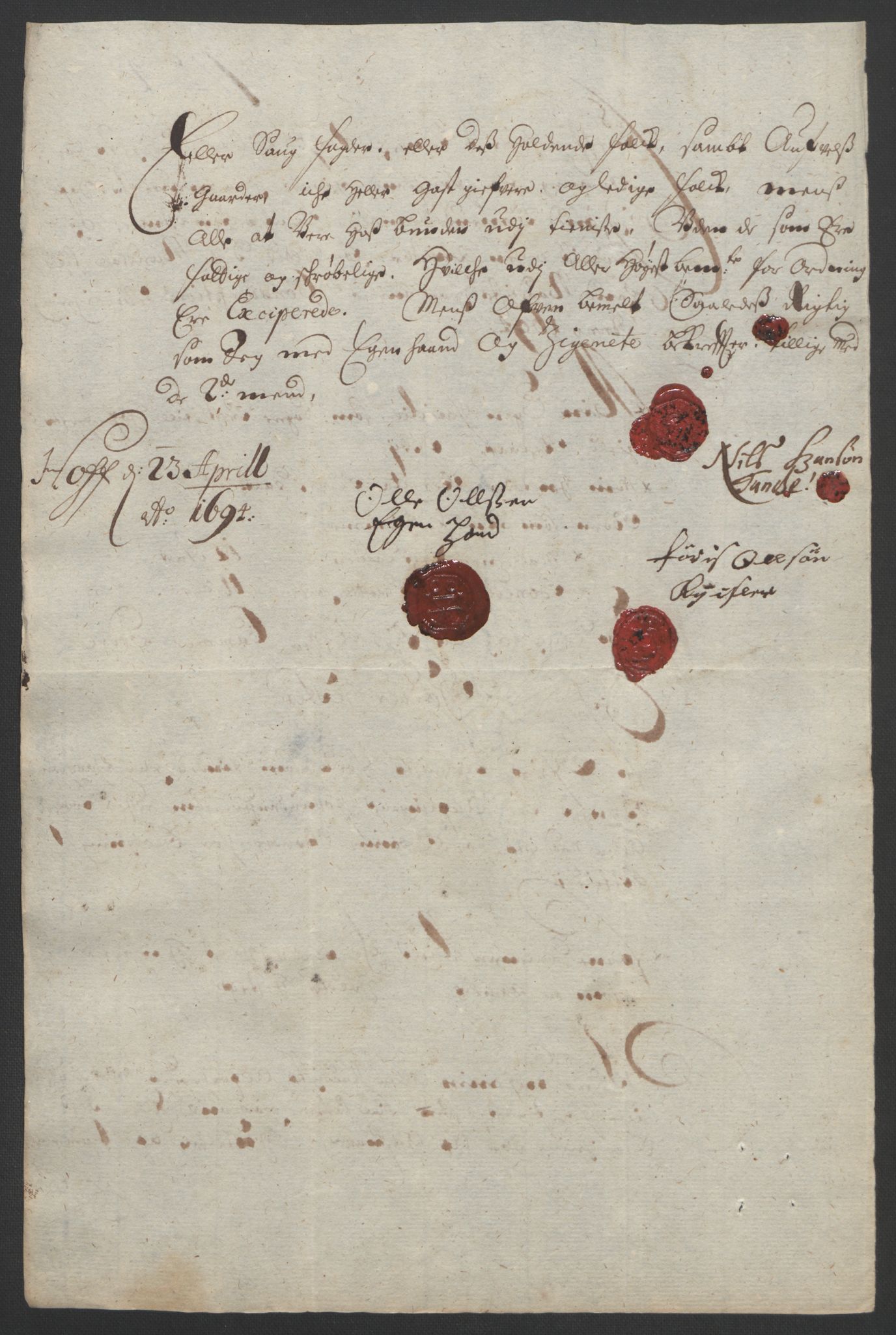 Rentekammeret inntil 1814, Reviderte regnskaper, Fogderegnskap, AV/RA-EA-4092/R13/L0832: Fogderegnskap Solør, Odal og Østerdal, 1694, p. 300