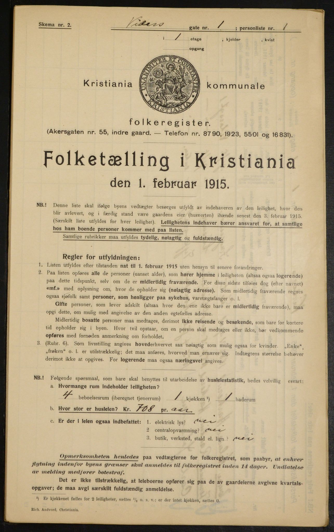 OBA, Municipal Census 1915 for Kristiania, 1915, p. 124149