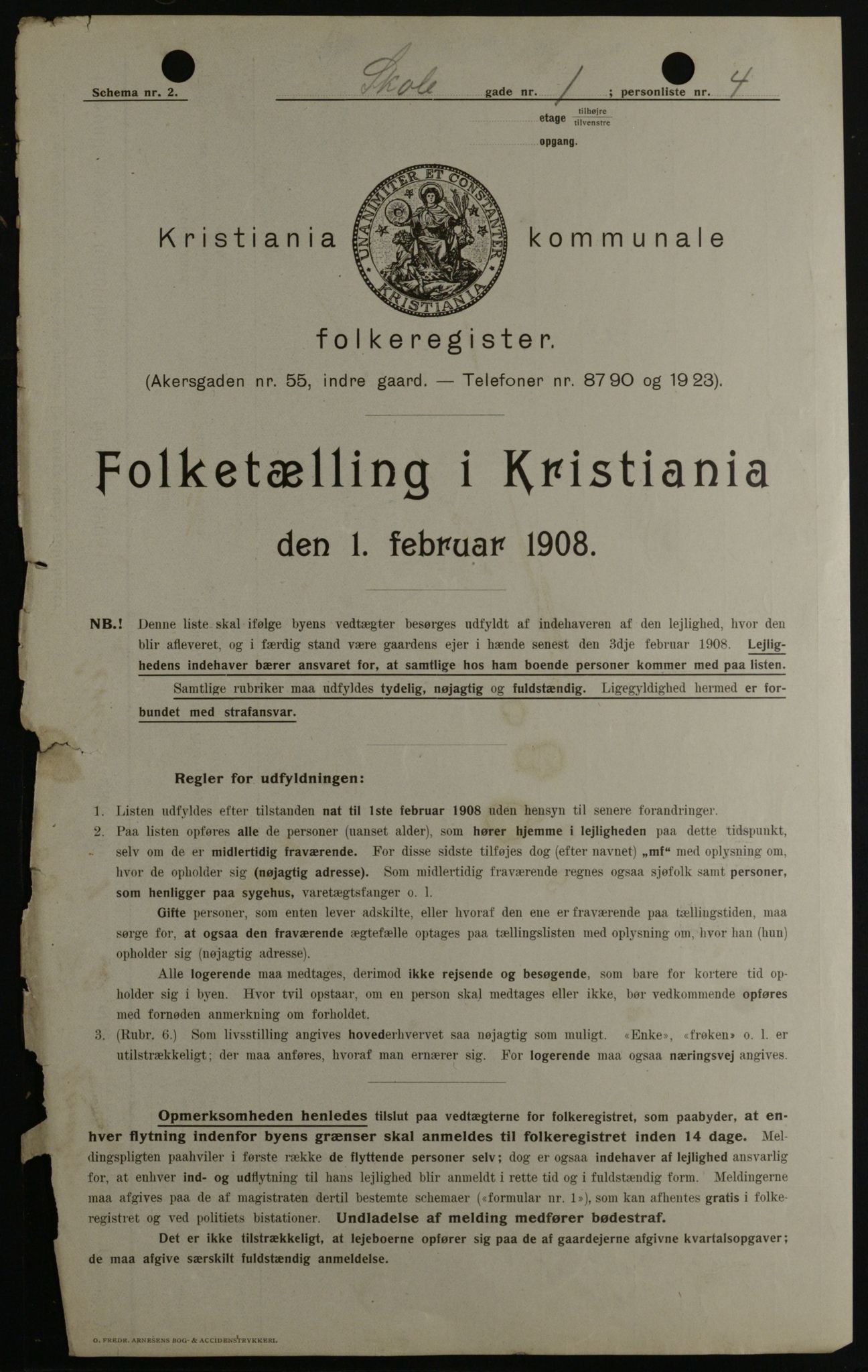 OBA, Municipal Census 1908 for Kristiania, 1908, p. 86545