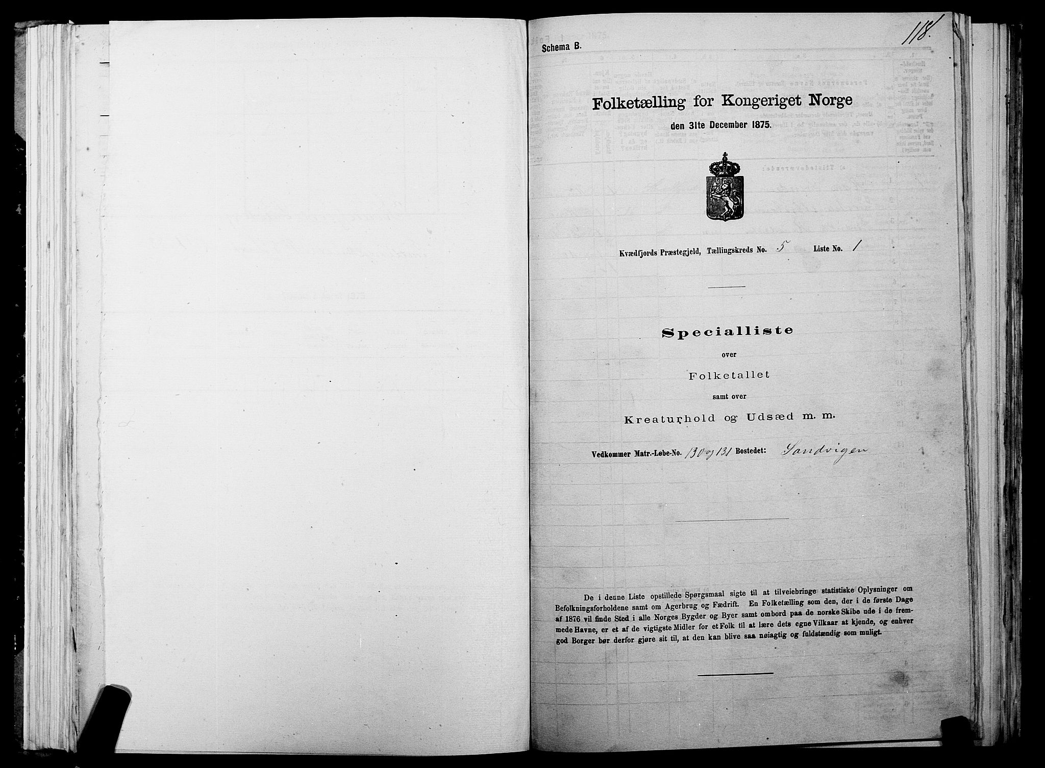 SATØ, 1875 census for 1911P Kvæfjord, 1875, p. 3118