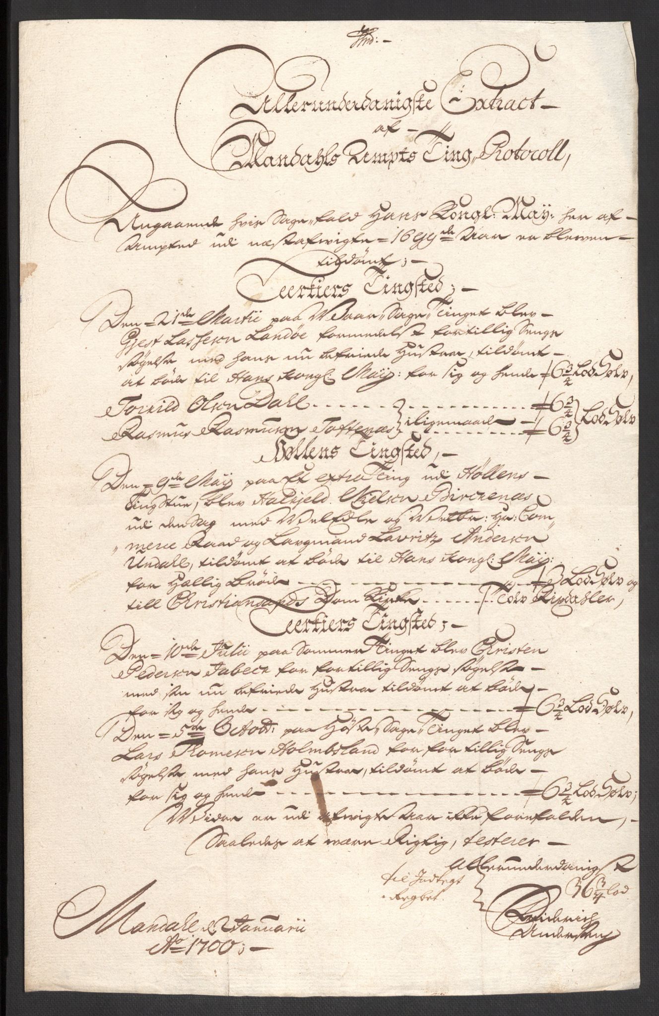 Rentekammeret inntil 1814, Reviderte regnskaper, Fogderegnskap, RA/EA-4092/R43/L2547: Fogderegnskap Lista og Mandal, 1698-1699, p. 220