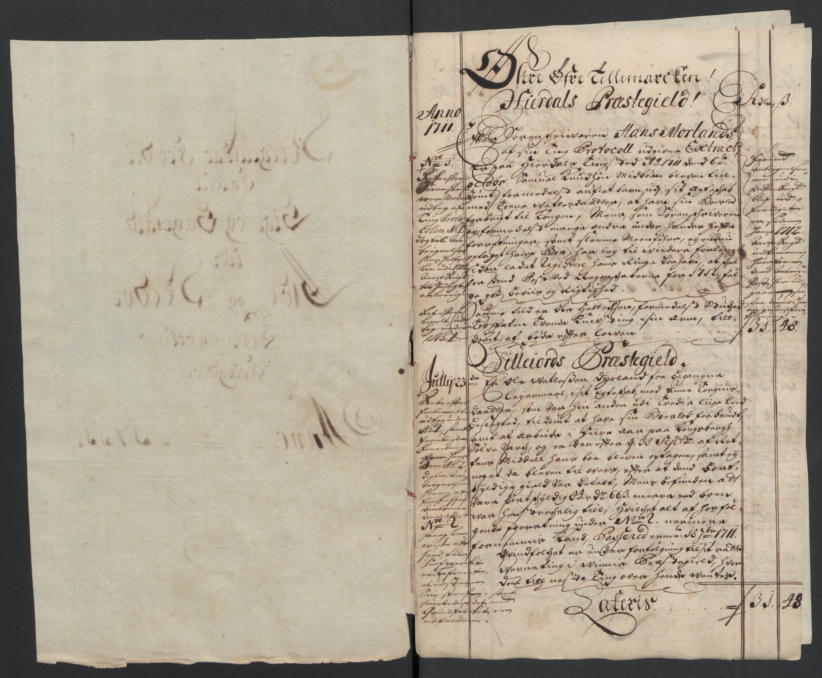 Rentekammeret inntil 1814, Reviderte regnskaper, Fogderegnskap, AV/RA-EA-4092/R36/L2120: Fogderegnskap Øvre og Nedre Telemark og Bamble, 1711, p. 48