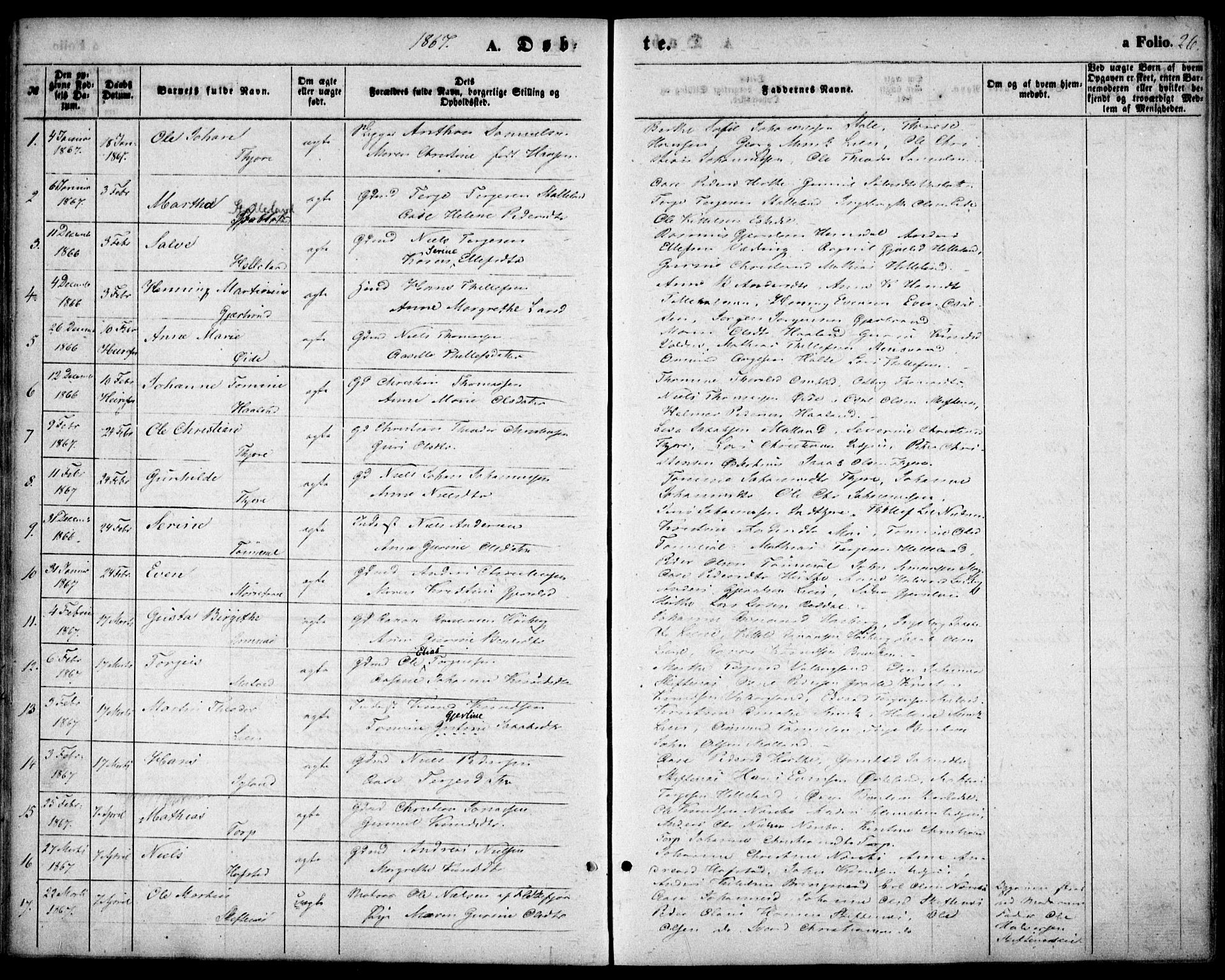 Hommedal sokneprestkontor, AV/SAK-1111-0023/F/Fa/Fab/L0005: Parish register (official) no. A 5, 1861-1877, p. 26