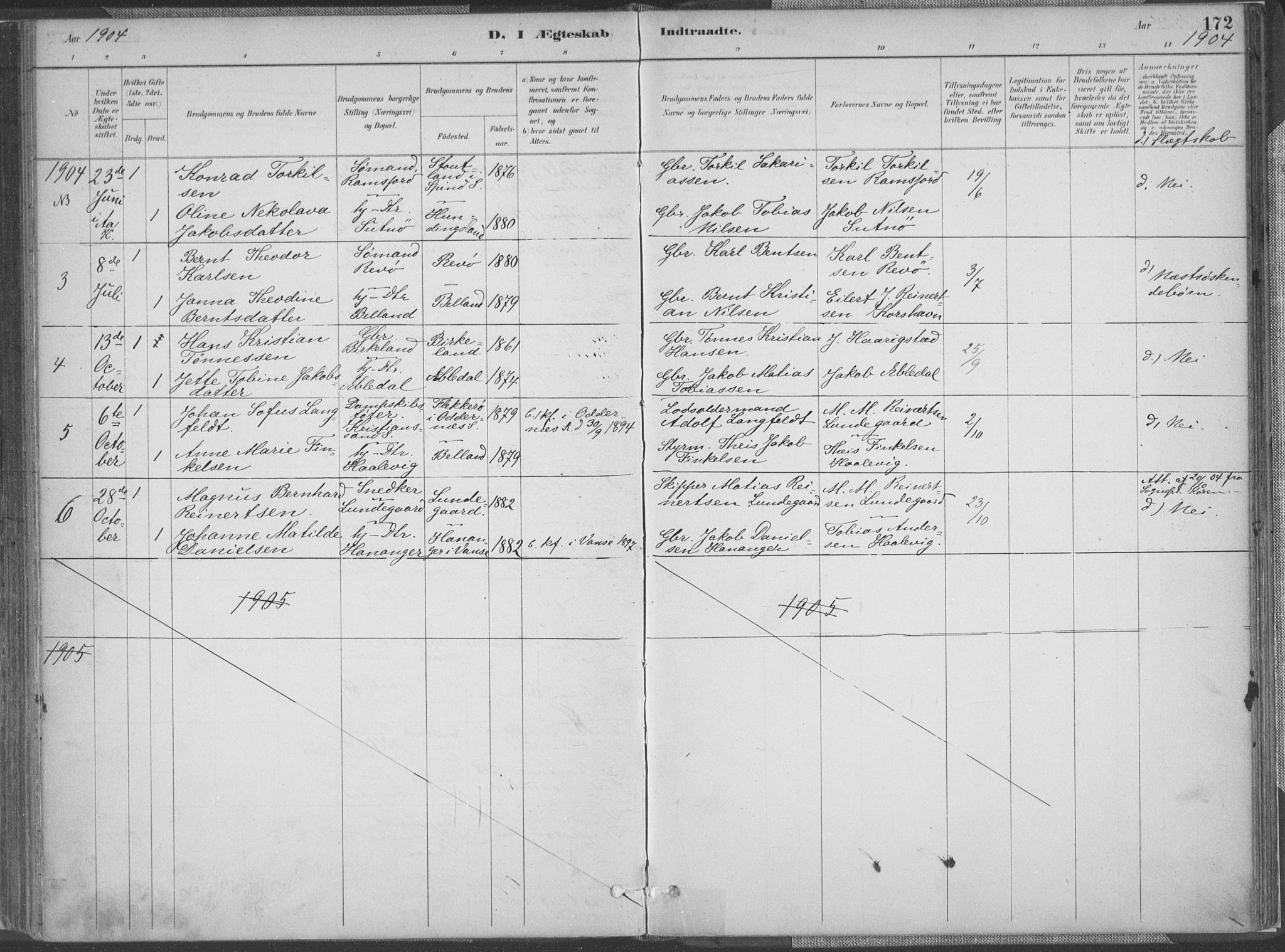 Lyngdal sokneprestkontor, AV/SAK-1111-0029/F/Fa/Faa/L0004: Parish register (official) no. A 4, 1883-1904, p. 172